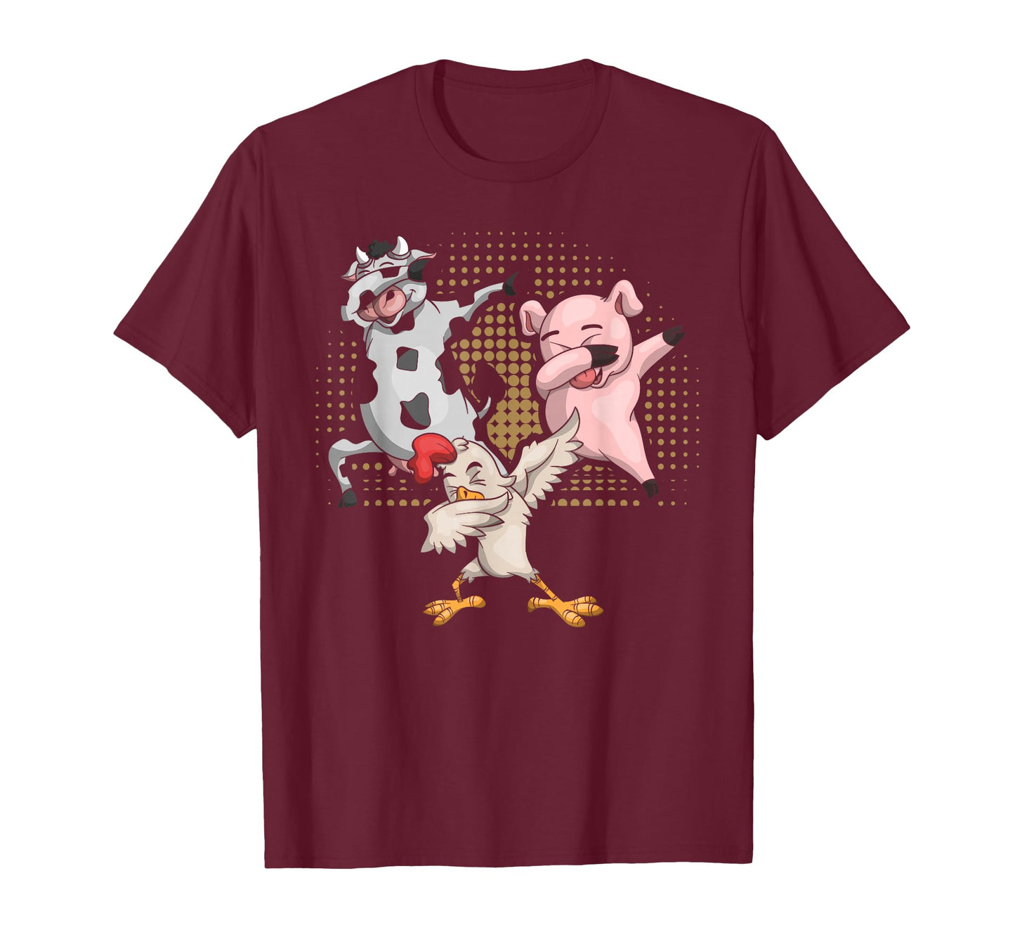 Dabbing Chicken Pig Cow Funny Farm Animal T-Shirt
