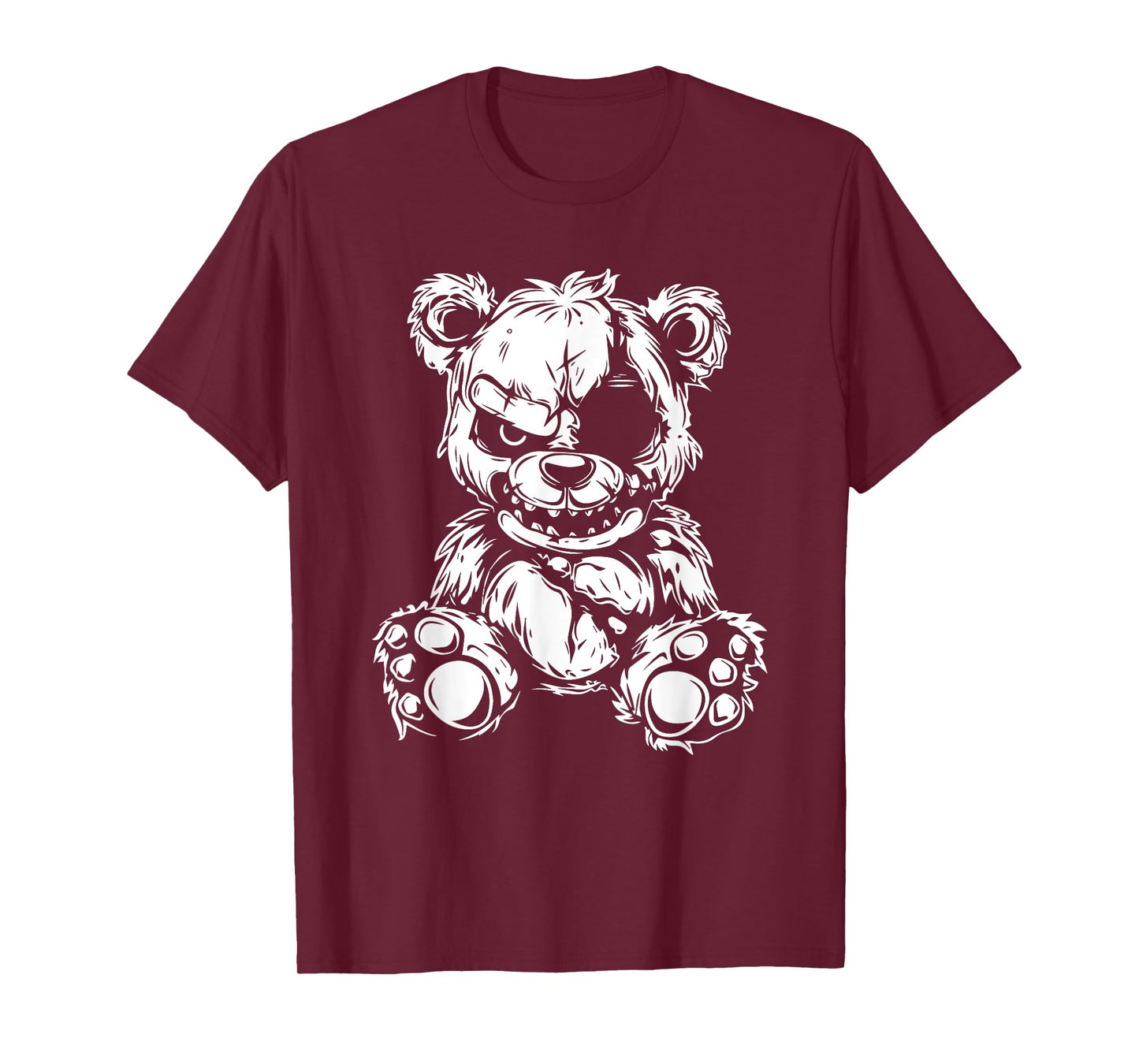 Horror Teddy Bear T-Shirt, Small, Black