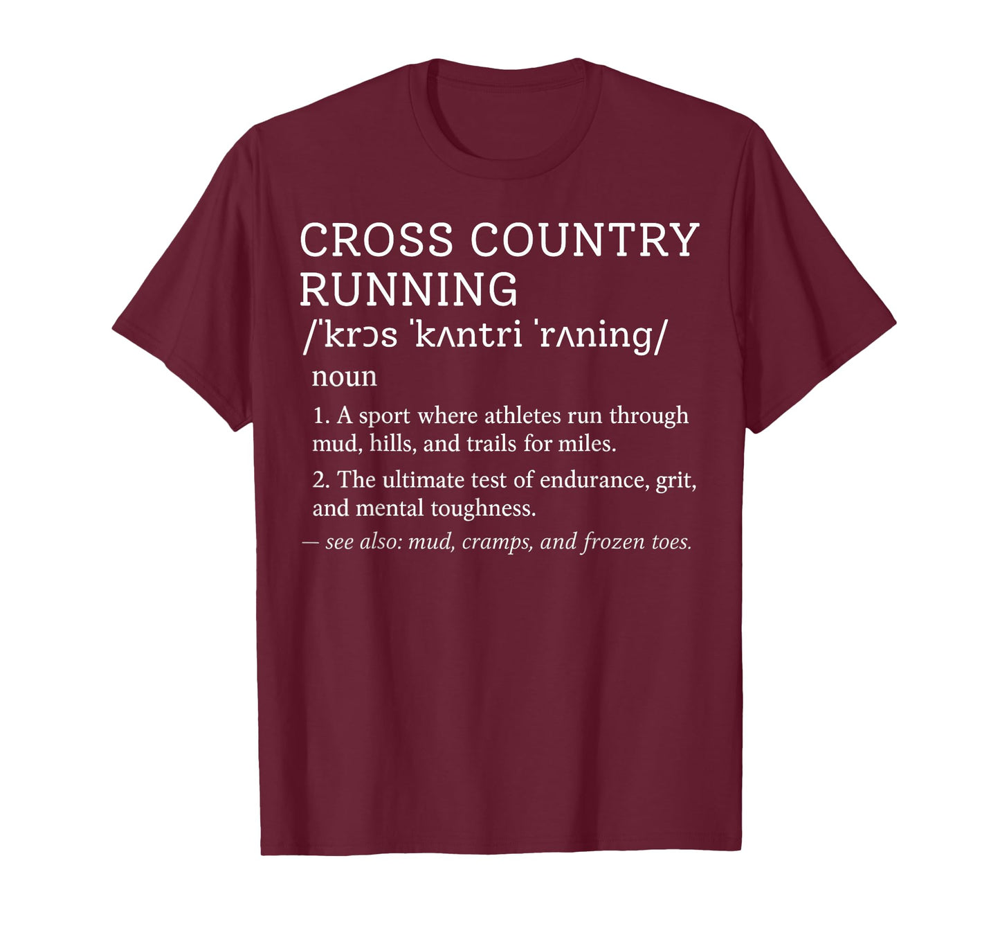 Cross Country Running Sport Dictionnary Definition XC Runner T-Shirt