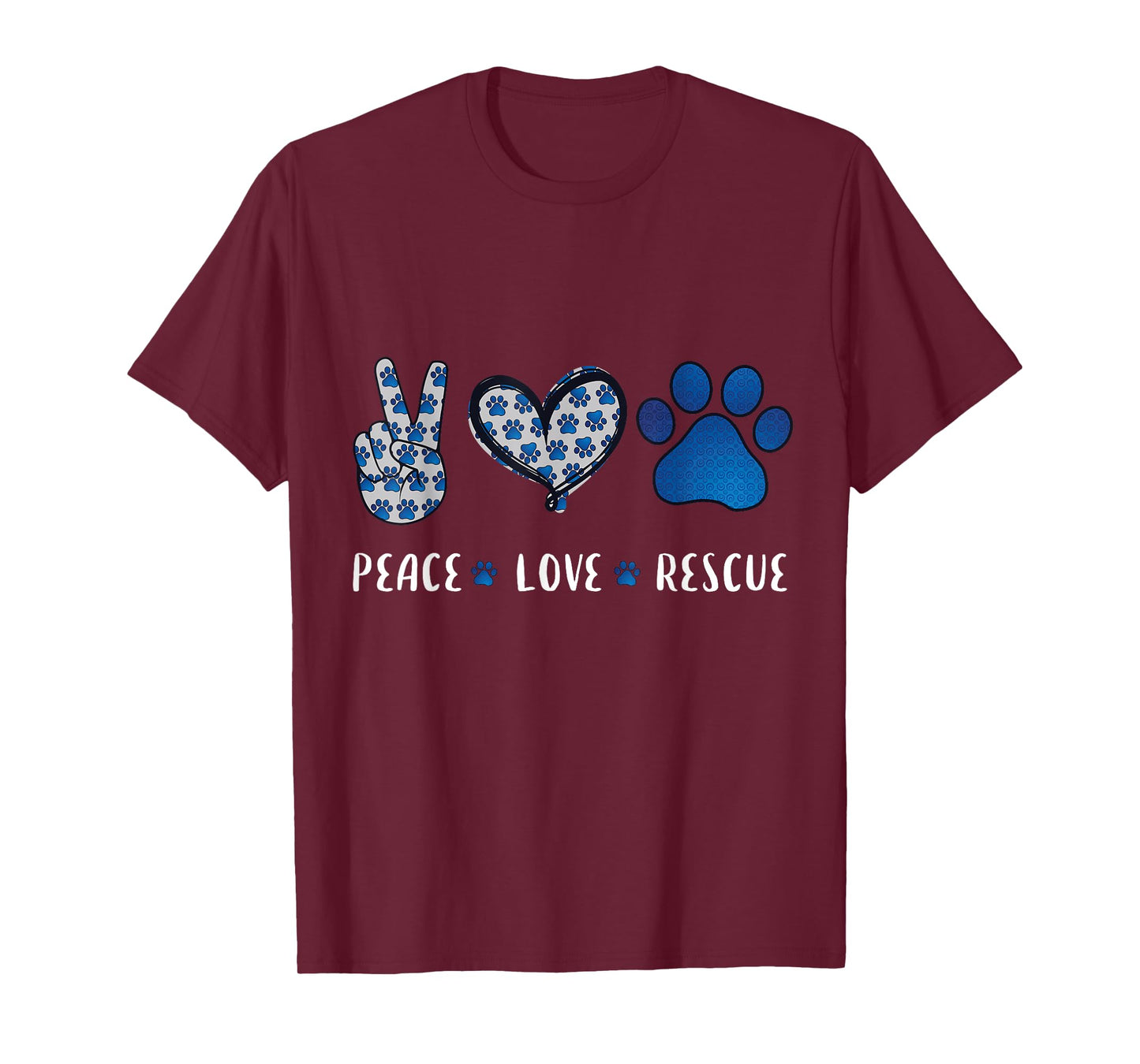 Peace Love dog cat rescue pets gifts for men women vet tech T-Shirt