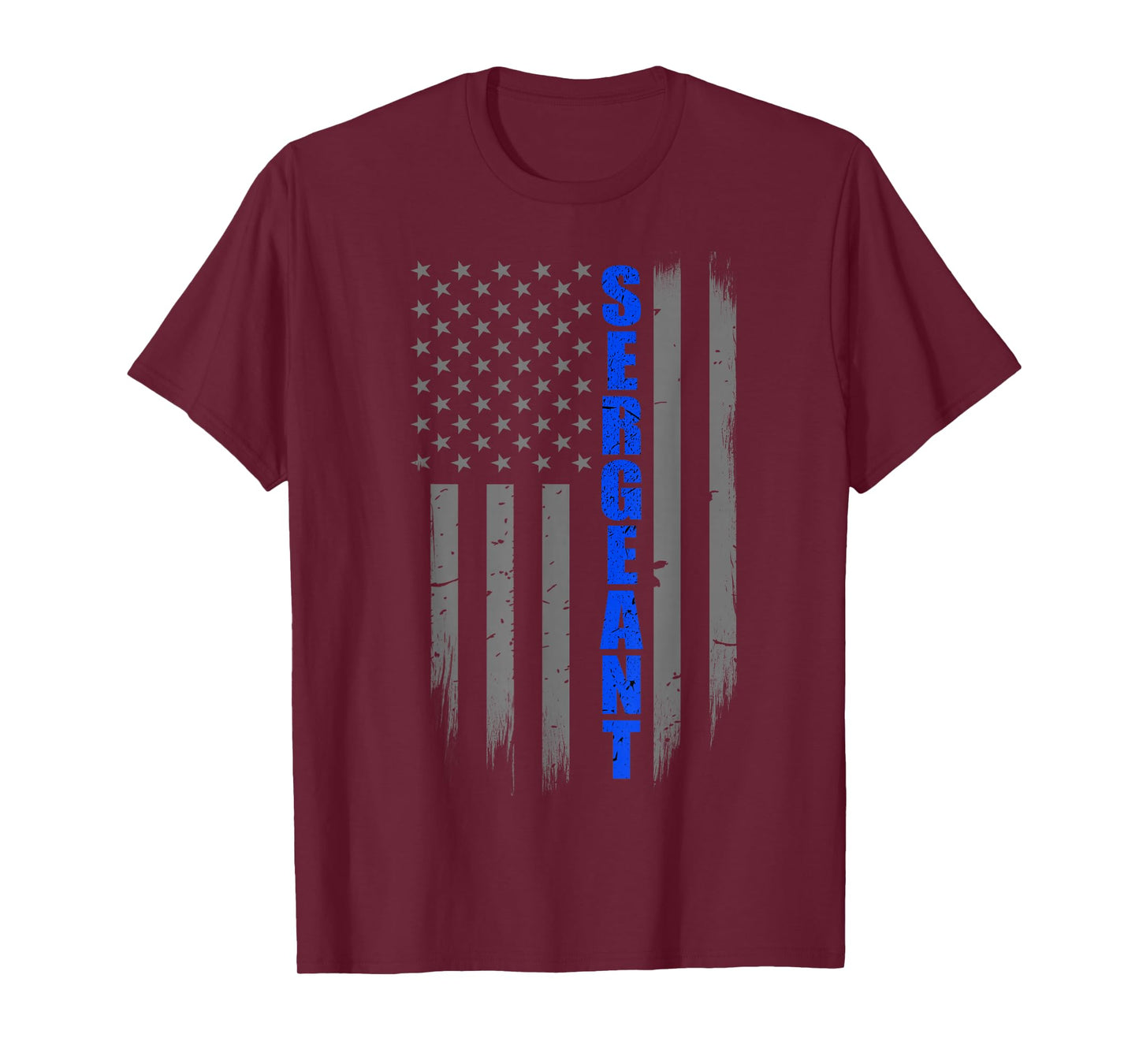 Thin Blue Line Flag T-Shirt for Police Sergeant T-Shirt
