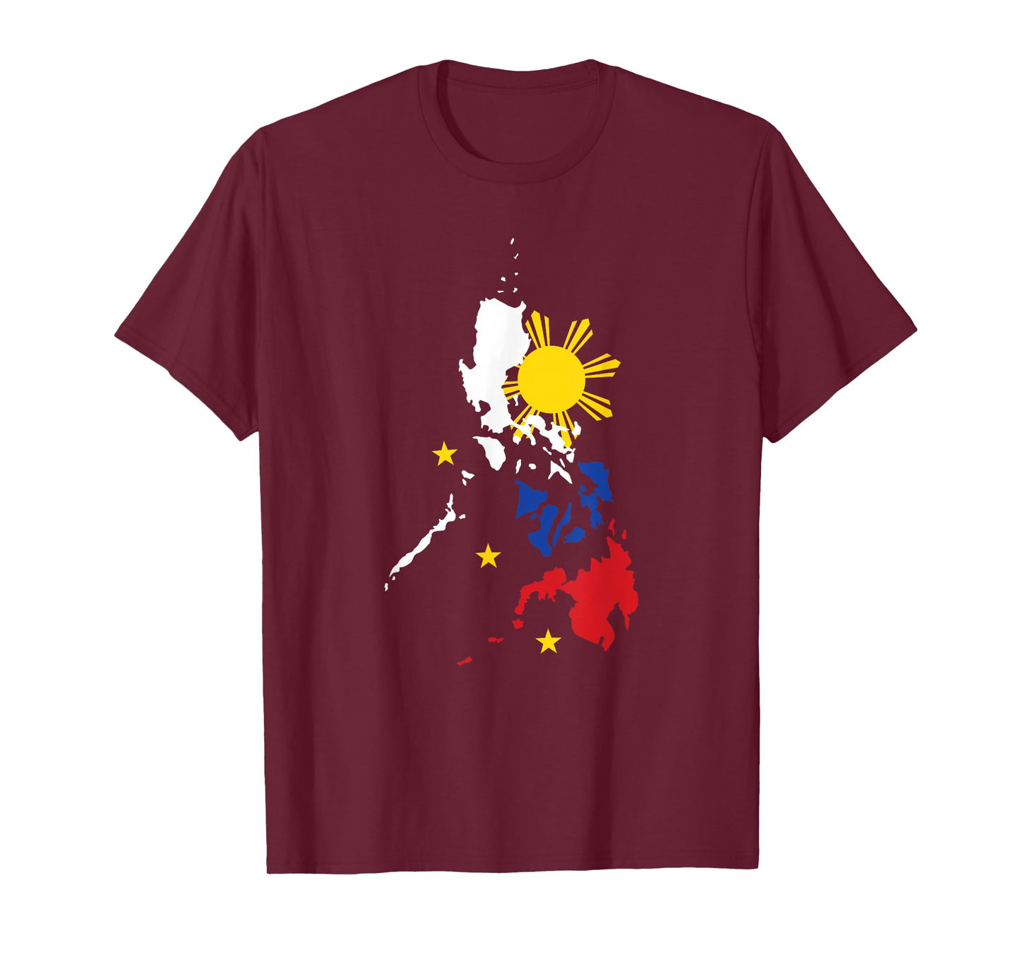 Philippine map with three stars for Proud Filipinos T-Shirt