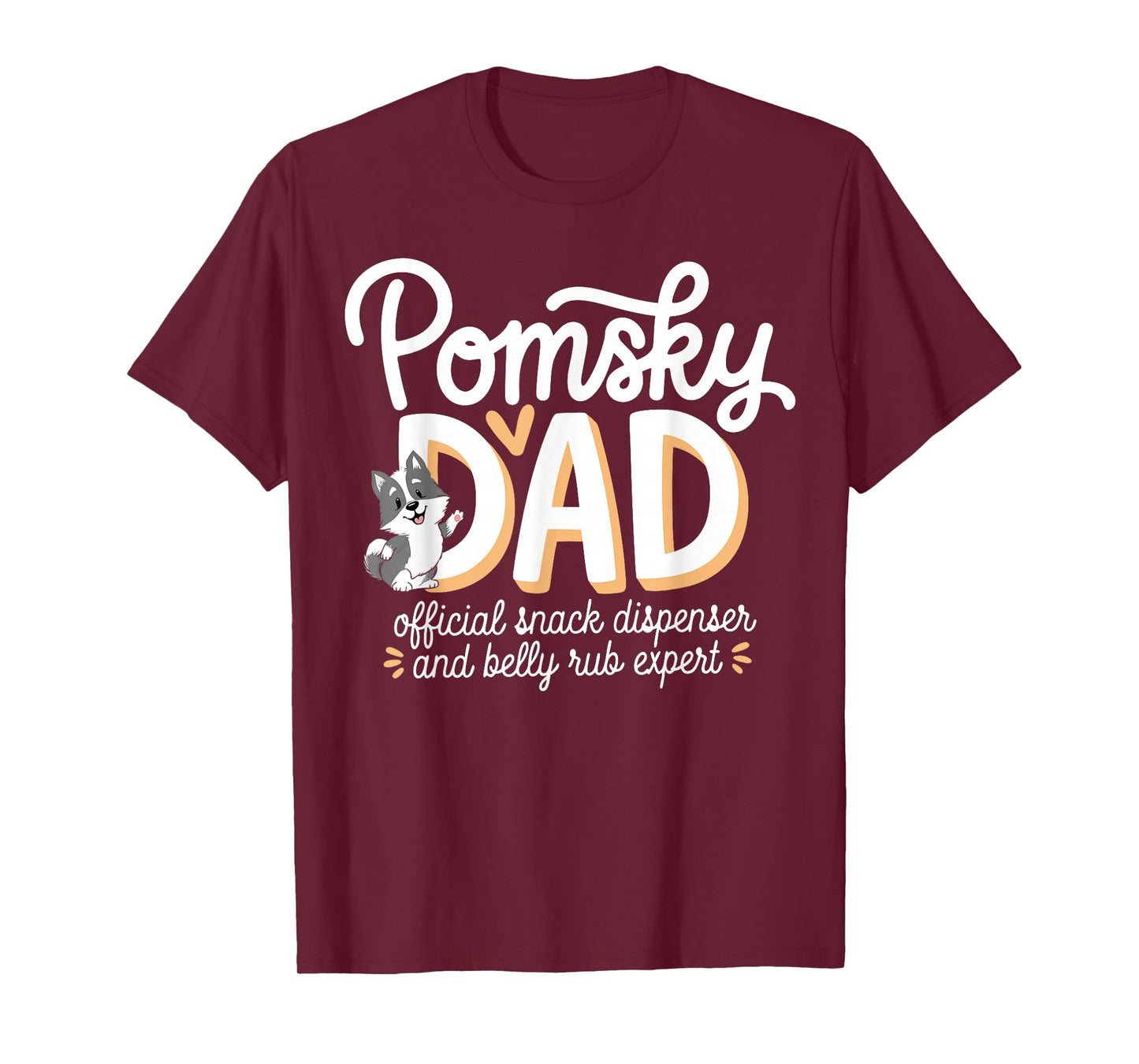 Pomsky Dad Dog Owner Funny Father Of Pomsky T-Shirt