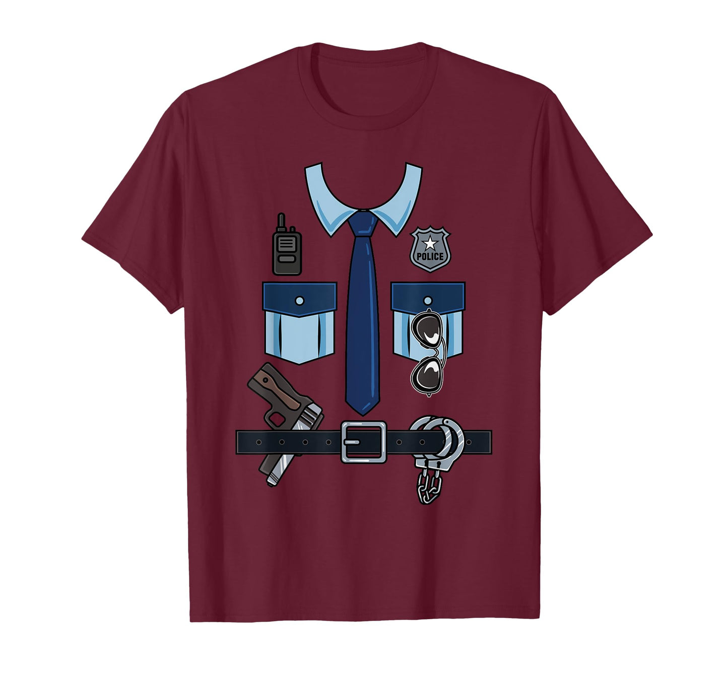 Halloween Policeman Costume Police Officer Cop Uniform Funny T-Shirt