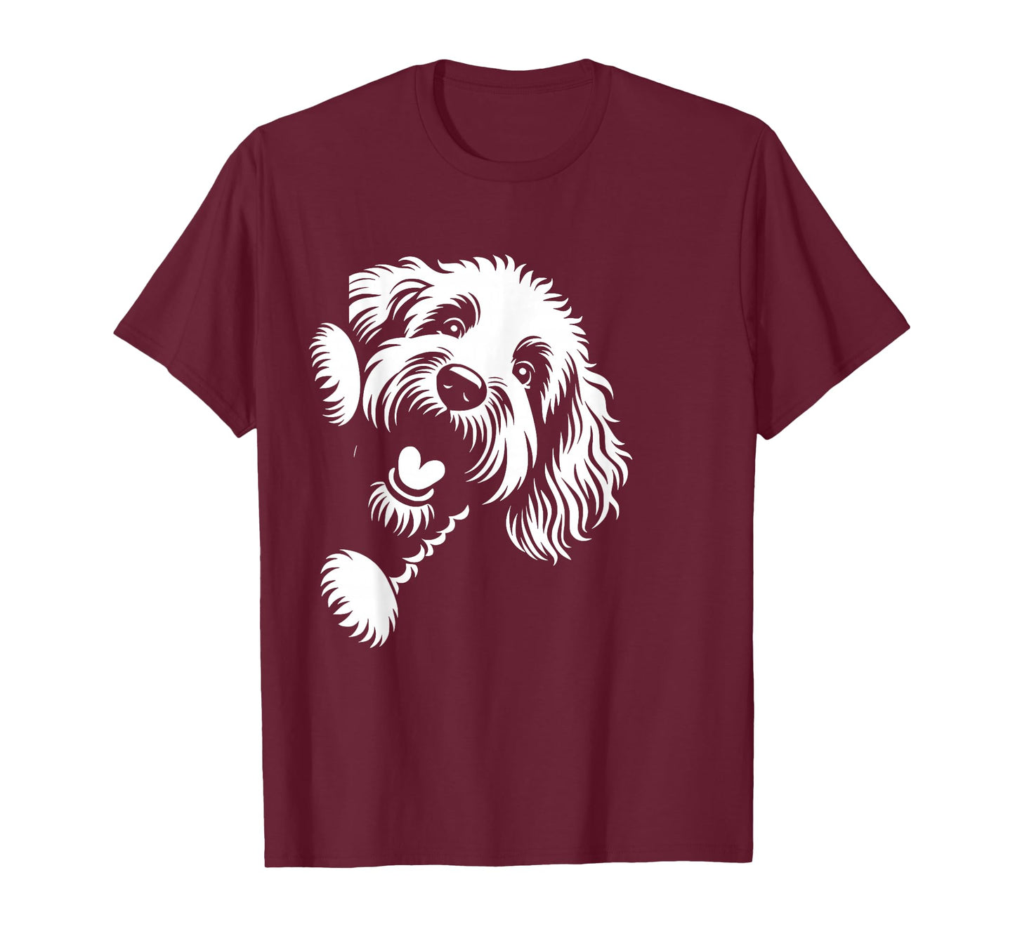 Funny Labradoodle Dog Peeking Graphic Design T-Shirt