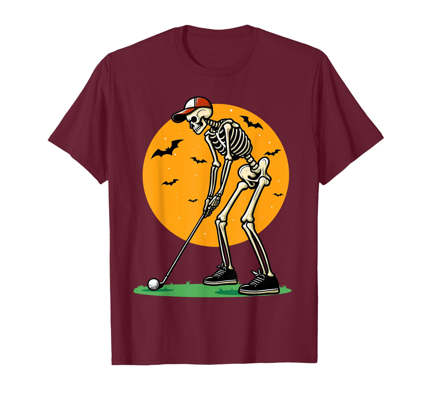 Halloween Golf Skeleton Golfer Funny Halloween Golfing T-Shirt