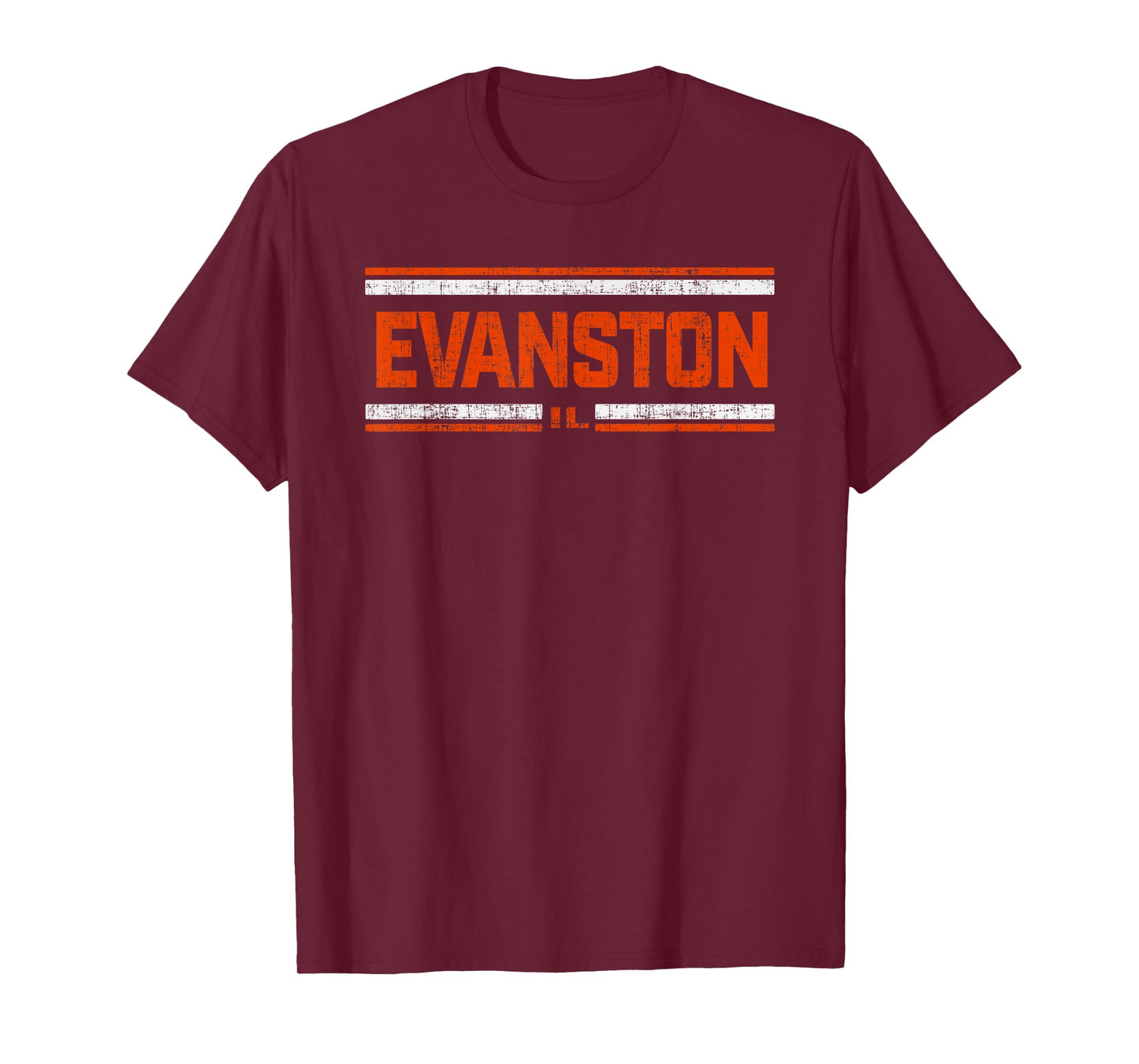 Retro Vintage Evanston IL Distressed T-Shirt T-Shirt