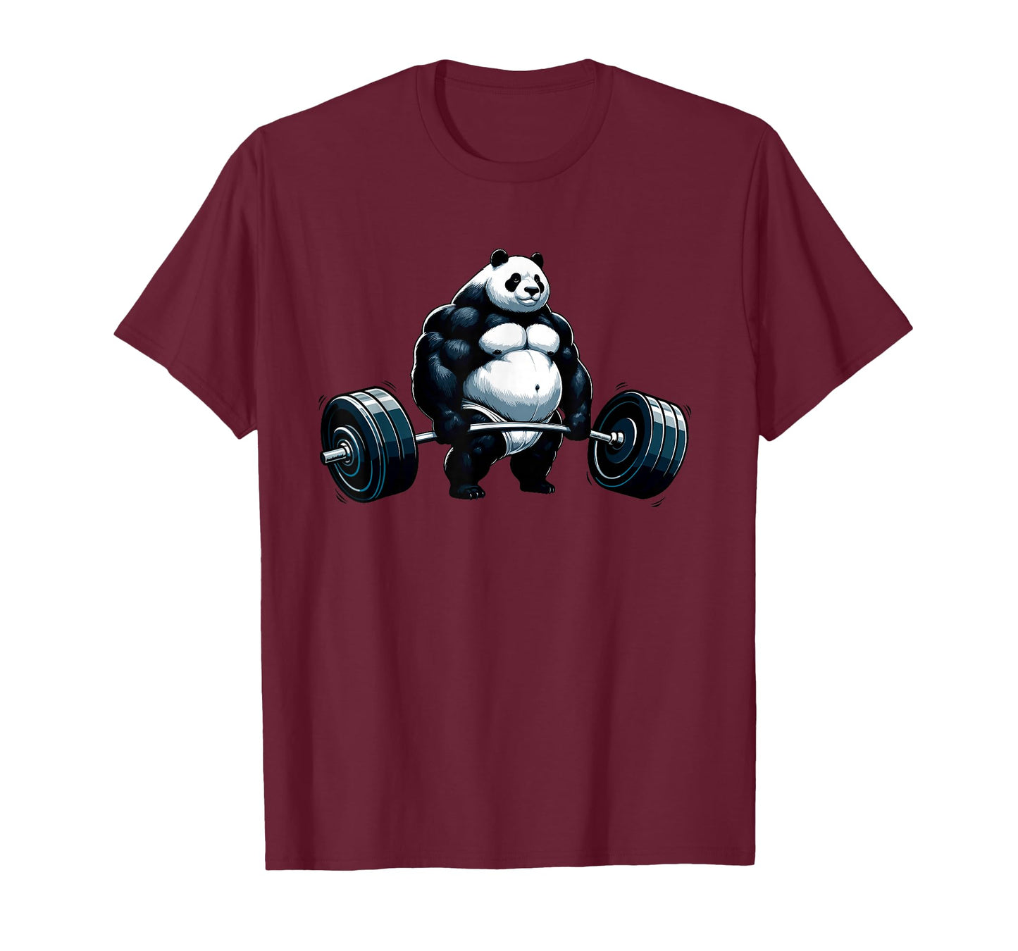 Muscle Gym Panda Bodybuilder Weightlifting Motivational Tee T-Shirt