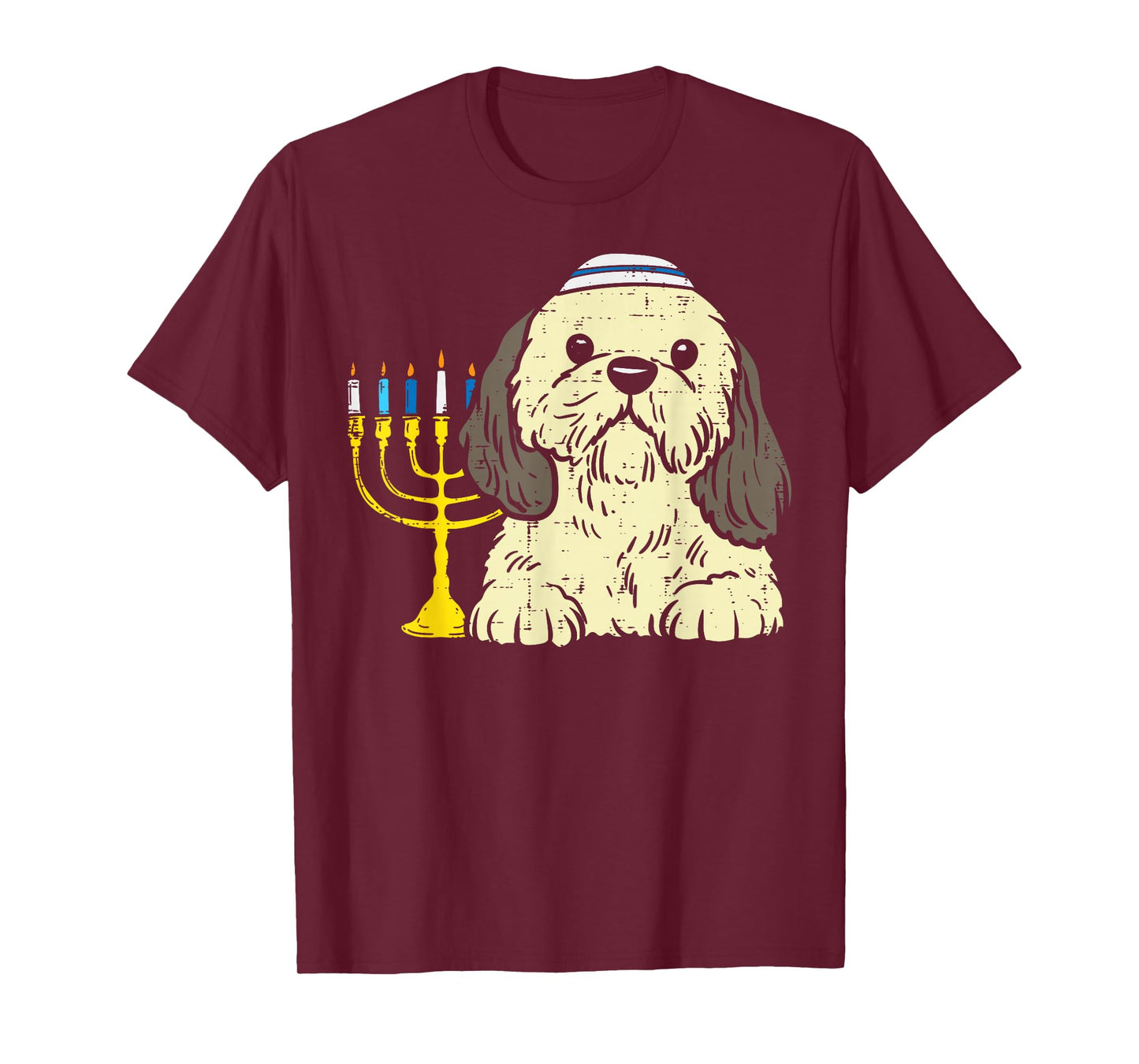 Jewish Shih Tzu Dog Menorah Hanukkah Pajamas Chanukah PJs T-Shirt