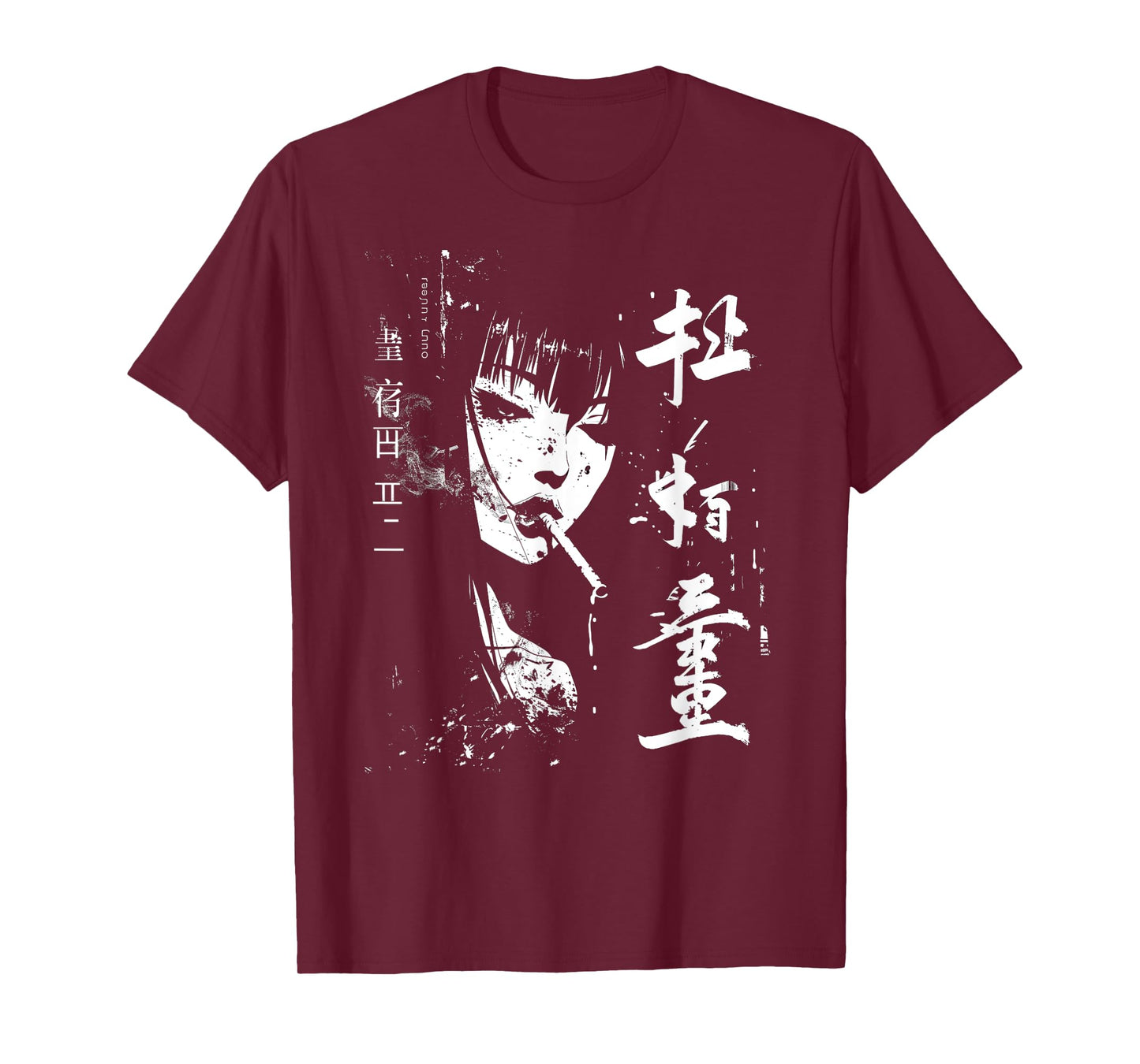 The Otaku Fan Co. Waifu Anime Horror Girl Aesthetic T-Shirt, Small, Black