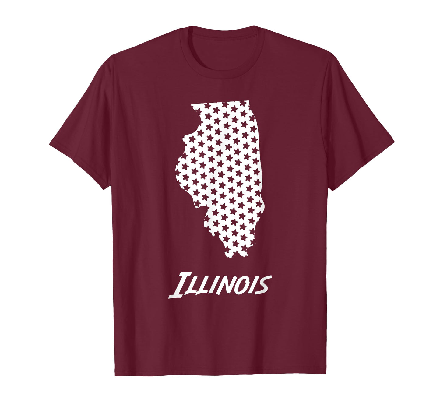 Illinois USA State Outline Stars Vintage Retro Design T-Shirt