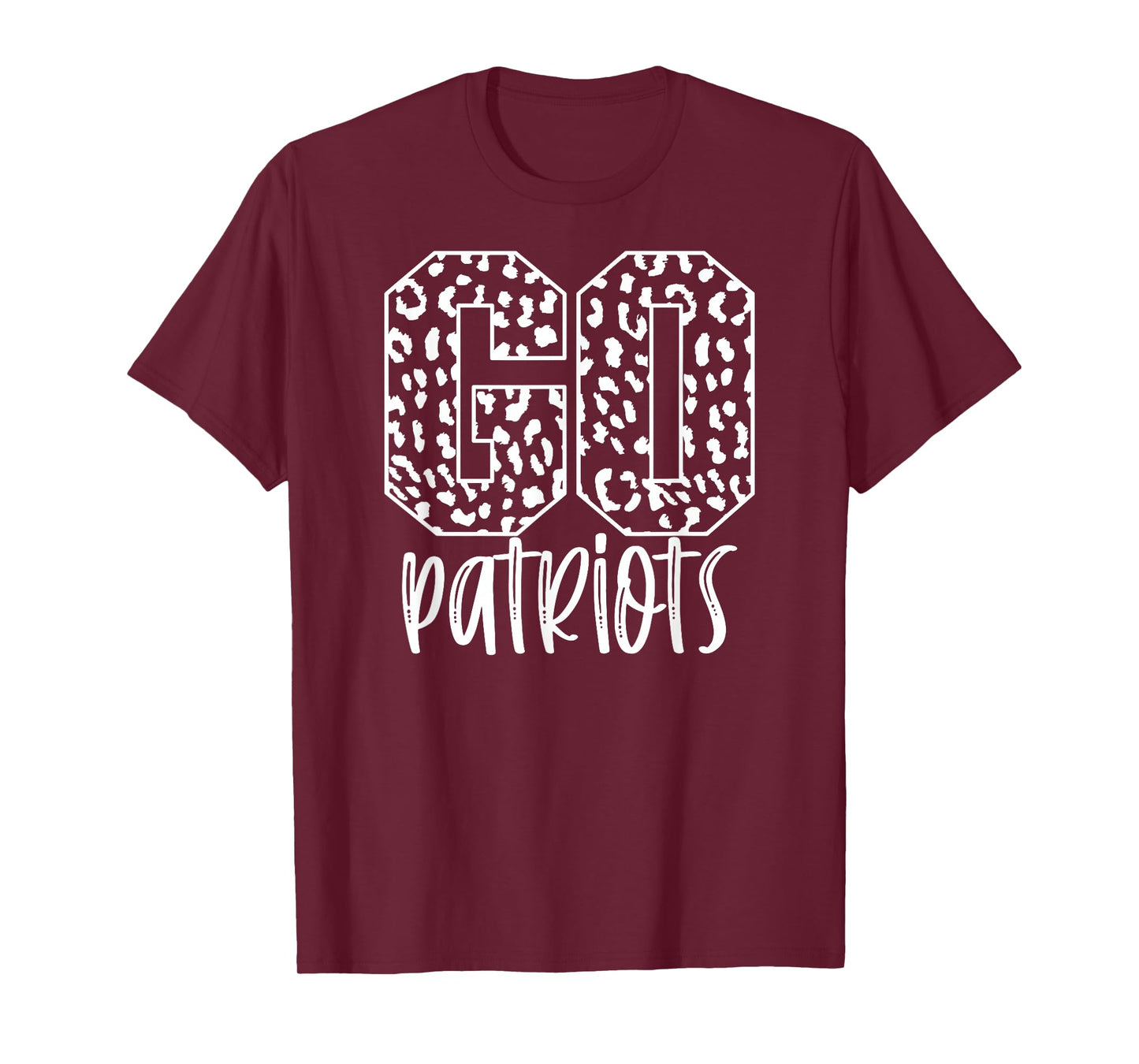 Patriots Team Mascot School Spirit Game Night Leopard Print T-Shirt