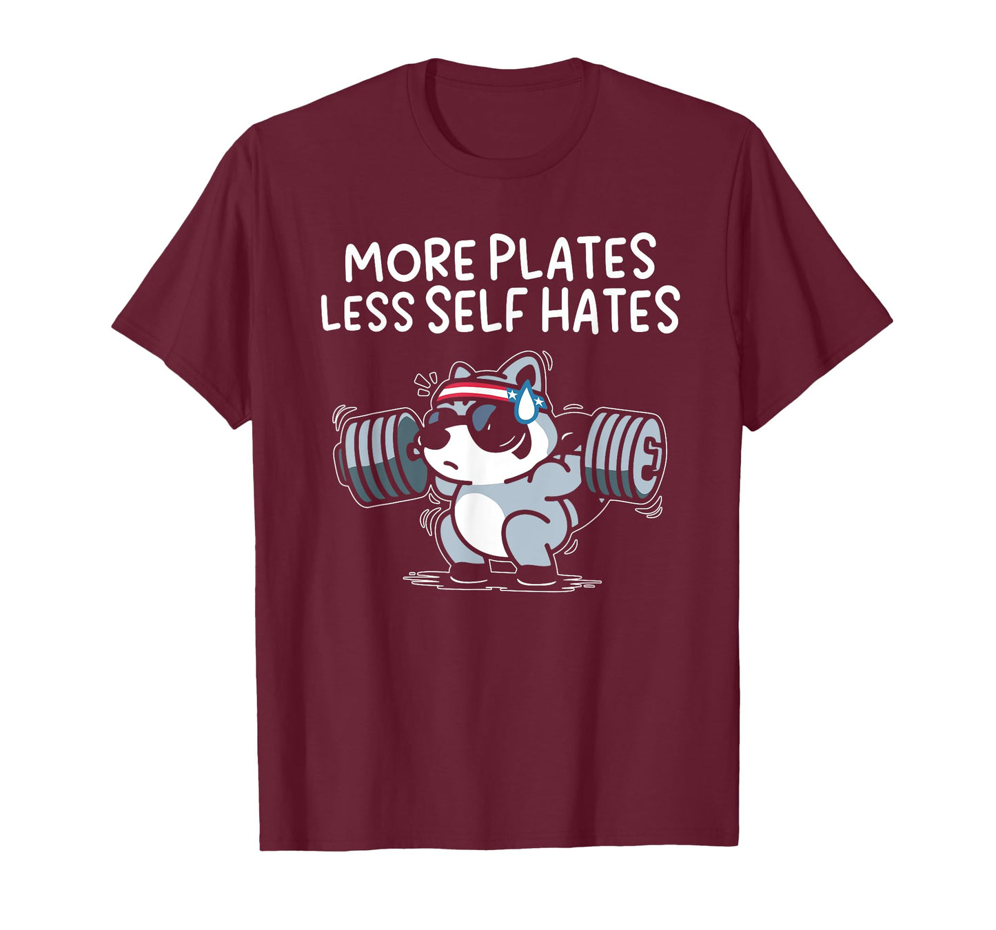 More Plates Less Self Hates Possum Gym T-Shirt