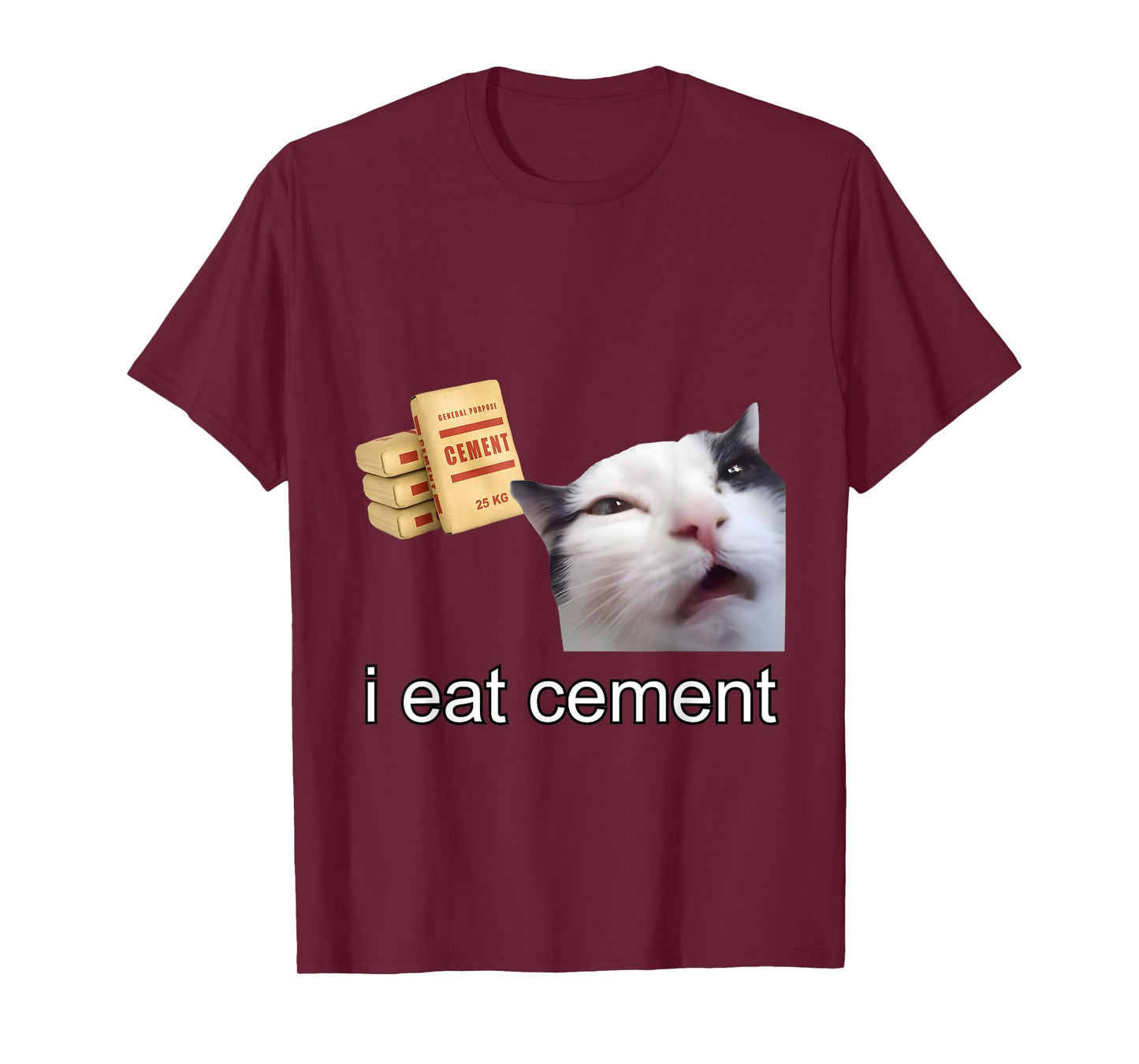 I Eat Cement Cursed Cat Funny Oddly Specific Meme T-Shirt