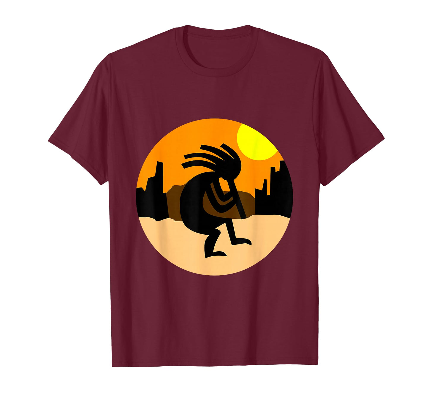 Kokopelli Native American Sunset T-Shirt T-Shirt