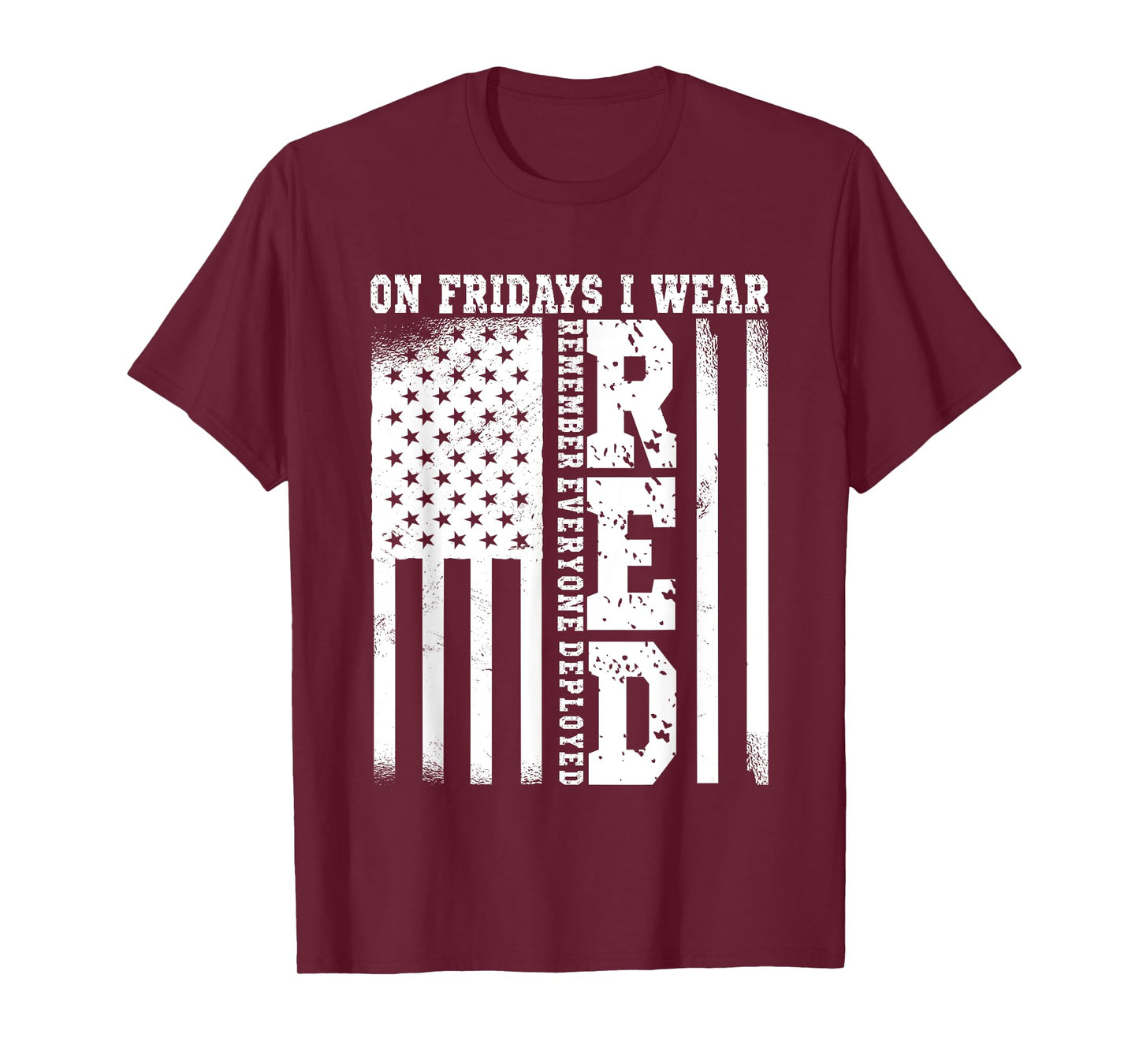 On Fridays I Wear Red USA Support American Troops T-Shirt