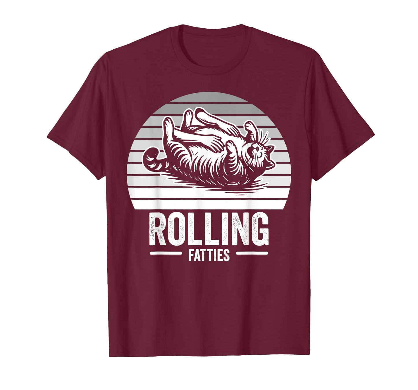 Rolling Fatties Cat Humor Relaxation Style T-Shirt