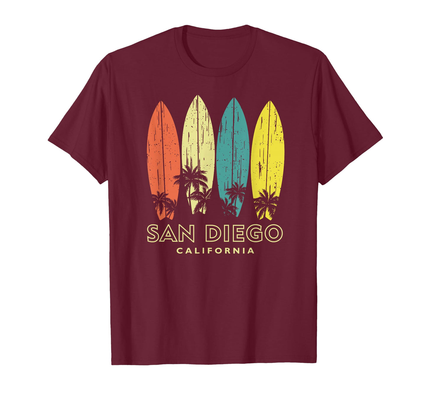 San Diego California Retro Surfboards Vintage Boys Girls T-Shirt