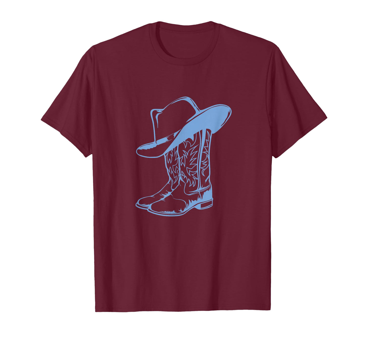 Coastal Cowgirl Western Blue Cowboy Boots T-Shirt