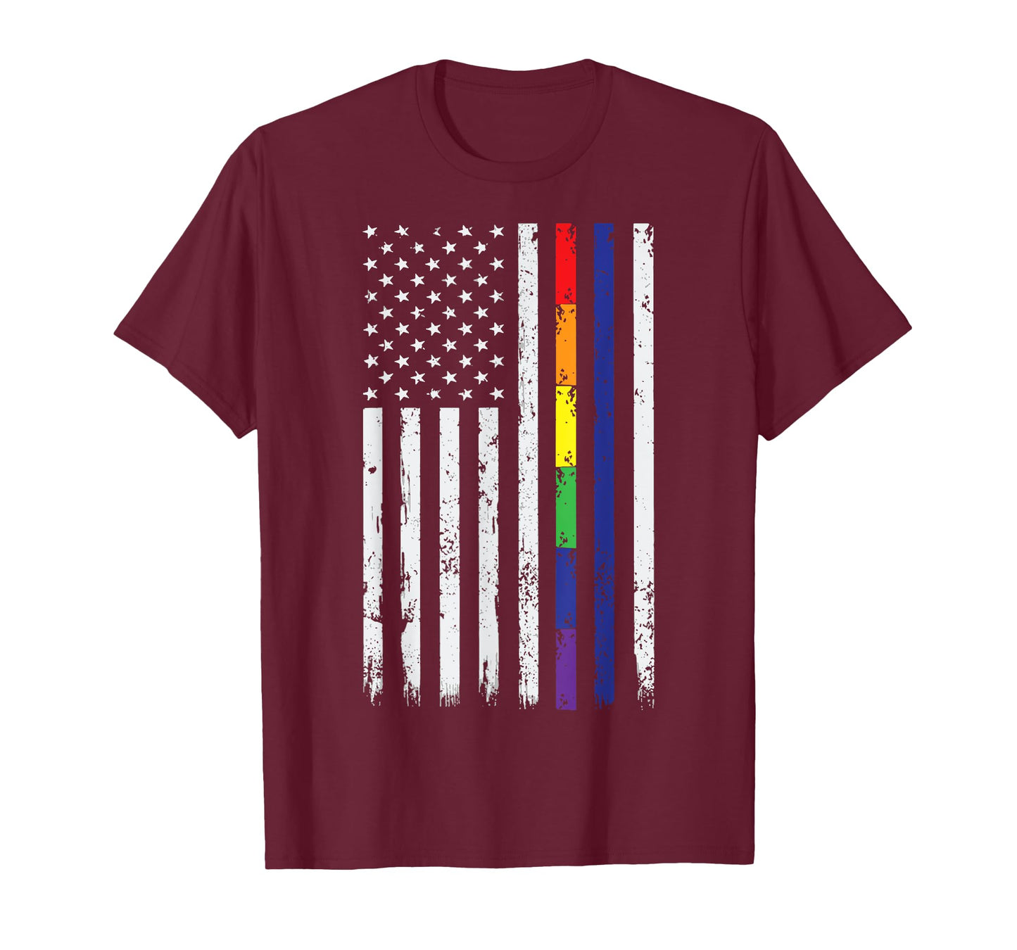 Police Support LGBT Gay Pride Thin Blue Line Rainbow Flag T-Shirt