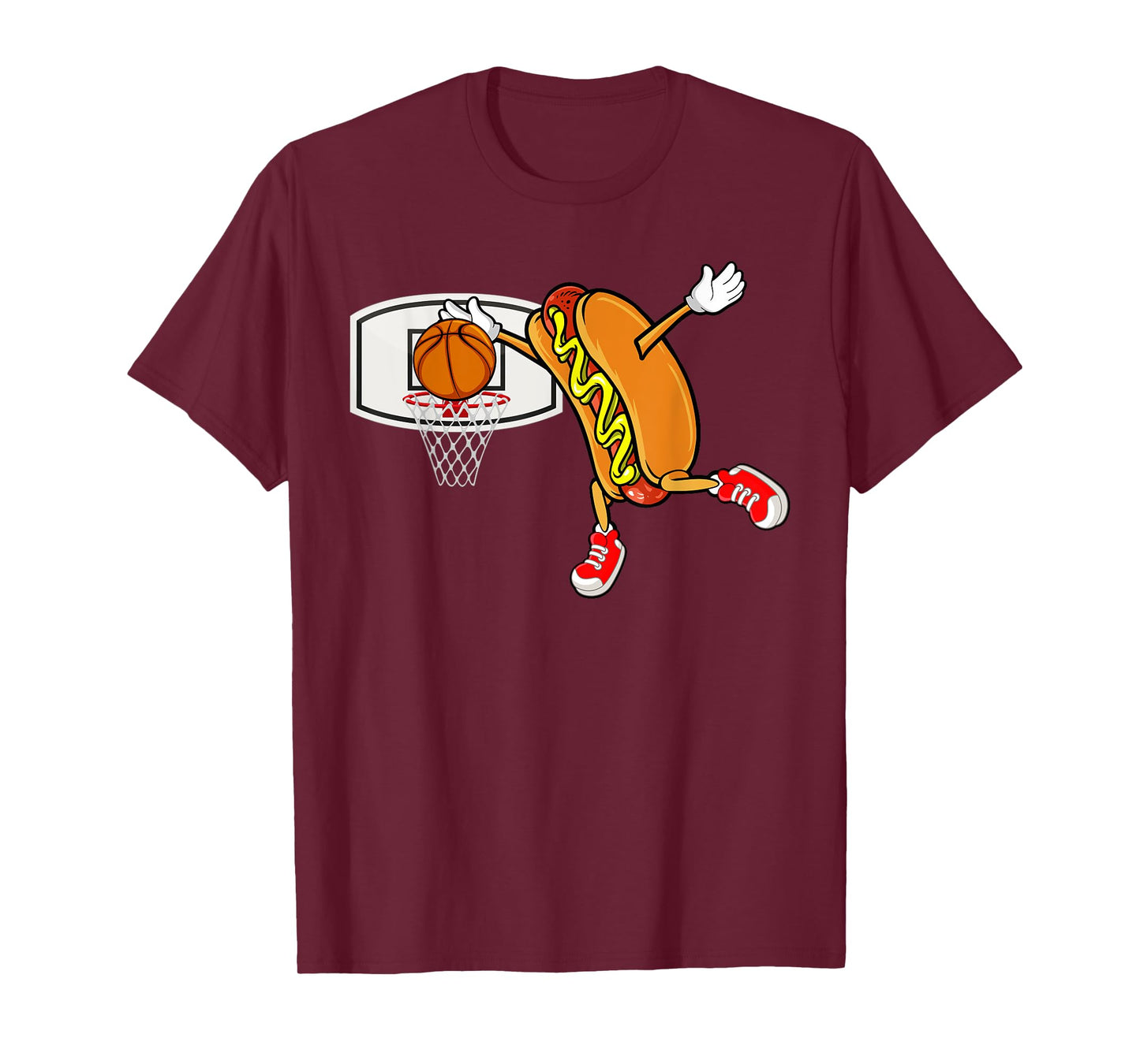 Funny Hot Dog Slam Dunk Basketball Men Women Kids T-Shirt