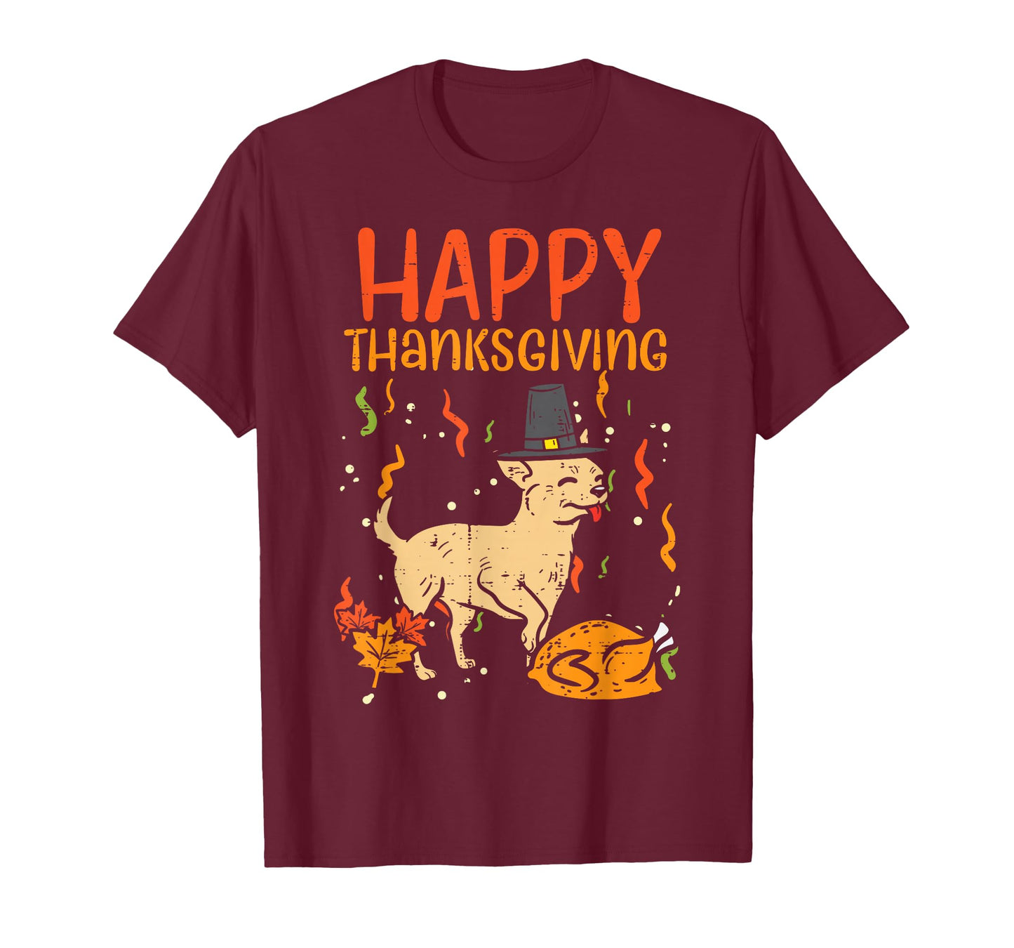 Happy Thanksgiving Chihuahua Turkey Chiwawa Dog Fall Autumn T-Shirt