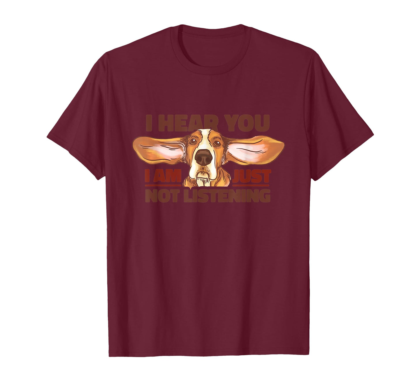 I'm Just Not Listening Lazy Basset Hound Funny Dog T-Shirt