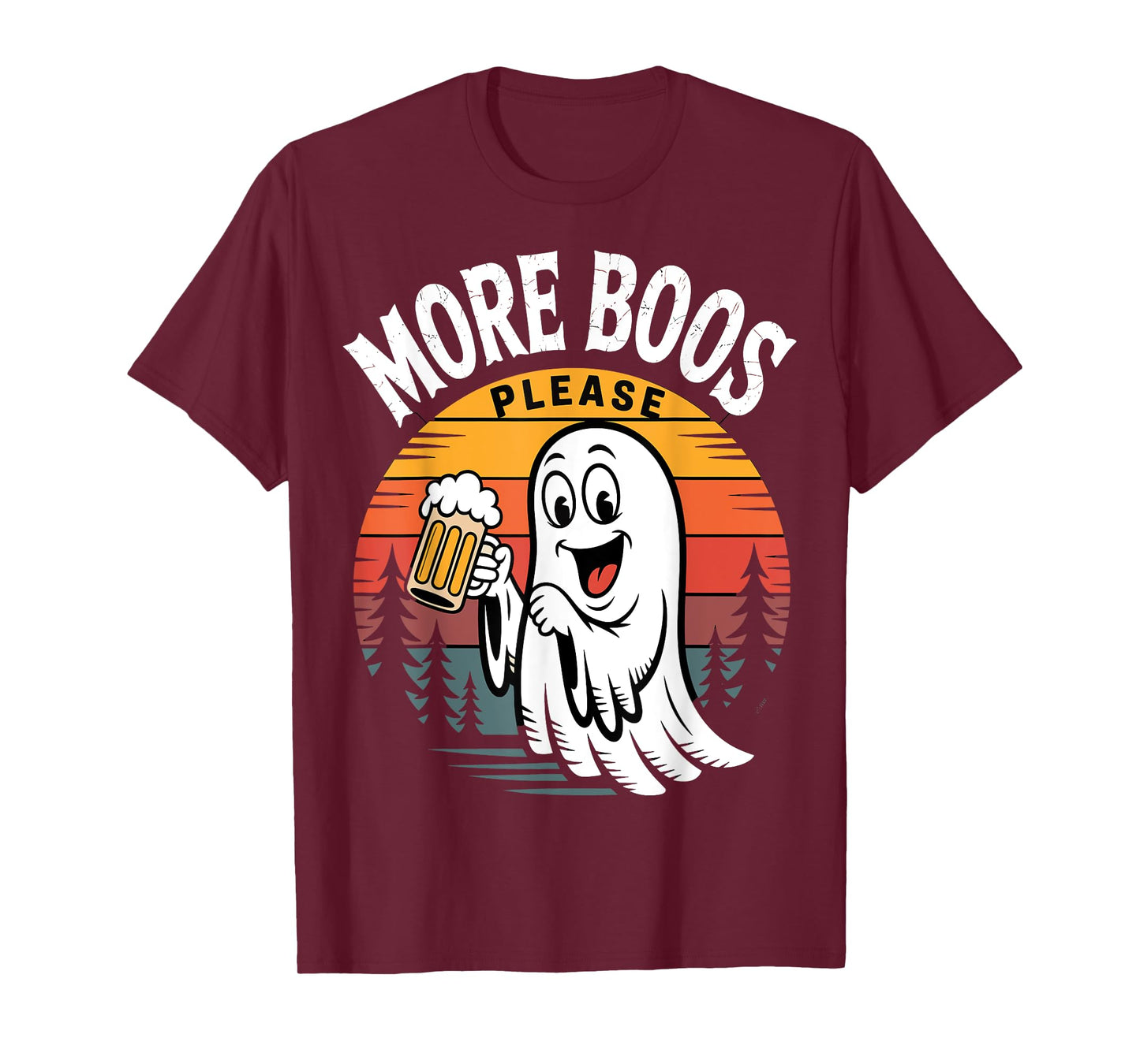 More Boos Please Funny Ghost Beer Halloween T-Shirt