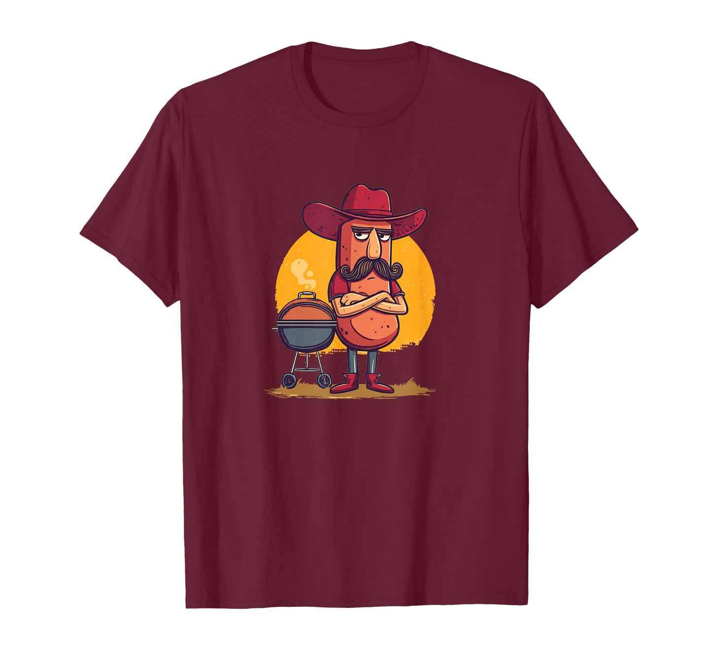 Grumpy Hotdog Weenie Look for BBQ and Beard Lovers T-Shirt