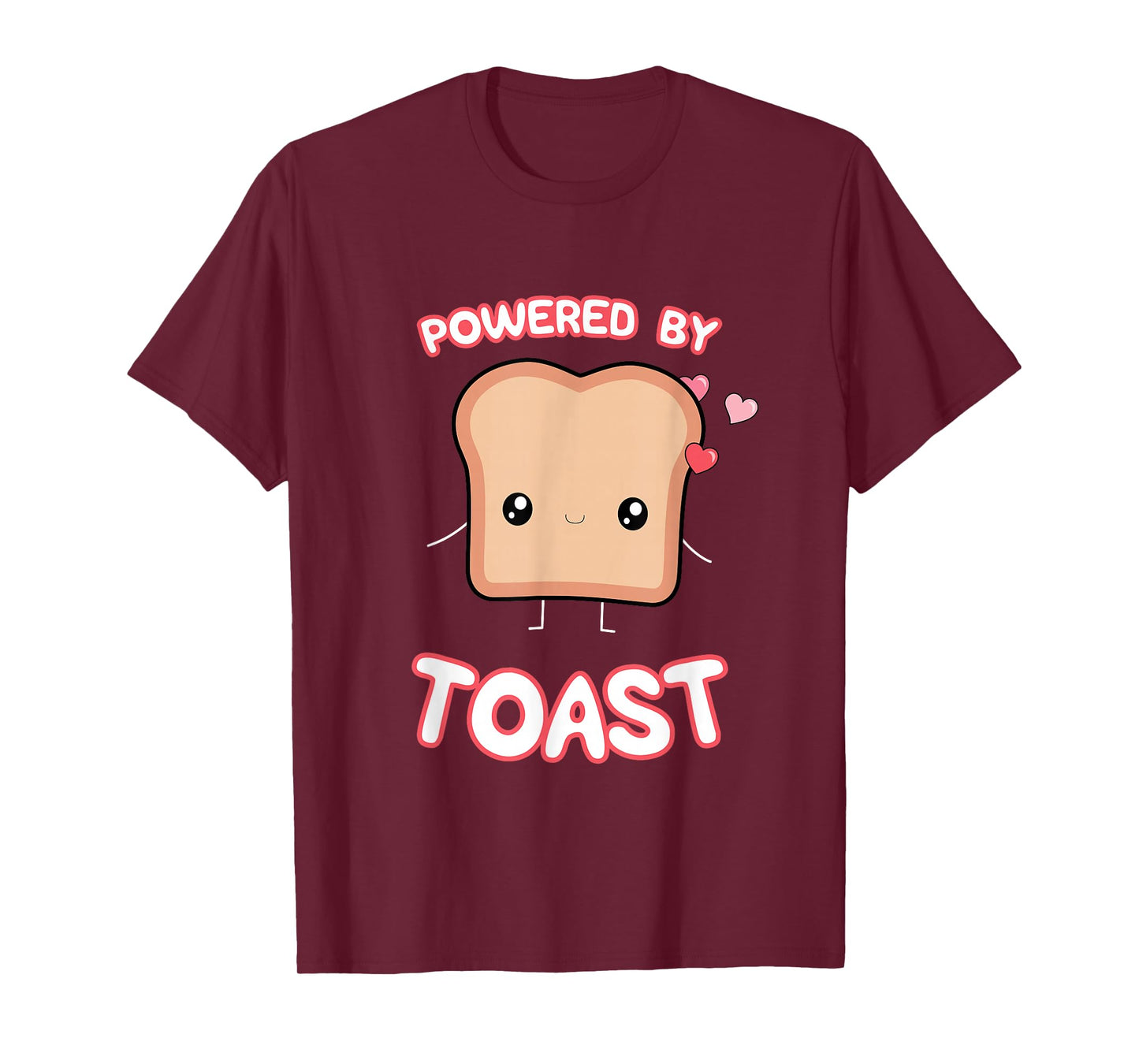 Powered by Toast, Cute Funny Kawaii Toast Lover's Graphic T-Shirt