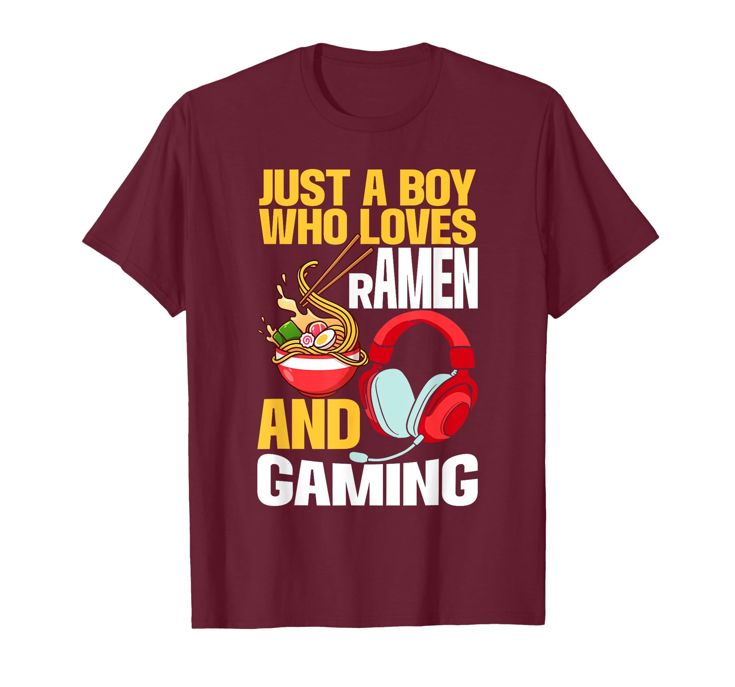Just A Boy Who Loves Ramen and Gaming Japan Anime Video Game T-Shirt