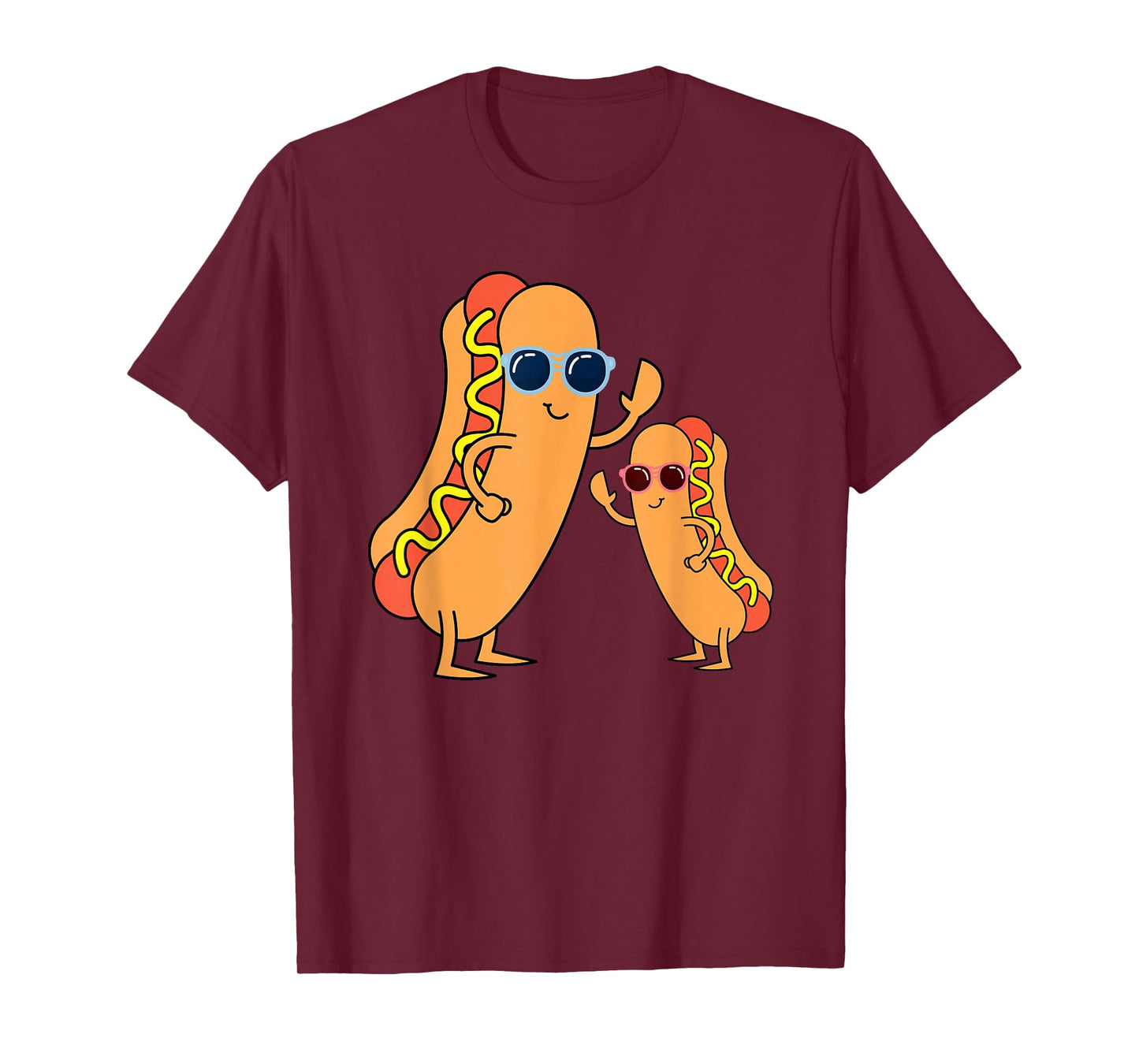 Cool Franks Sausages Weiner Fast Food Sunglasses Hot Dog T-Shirt