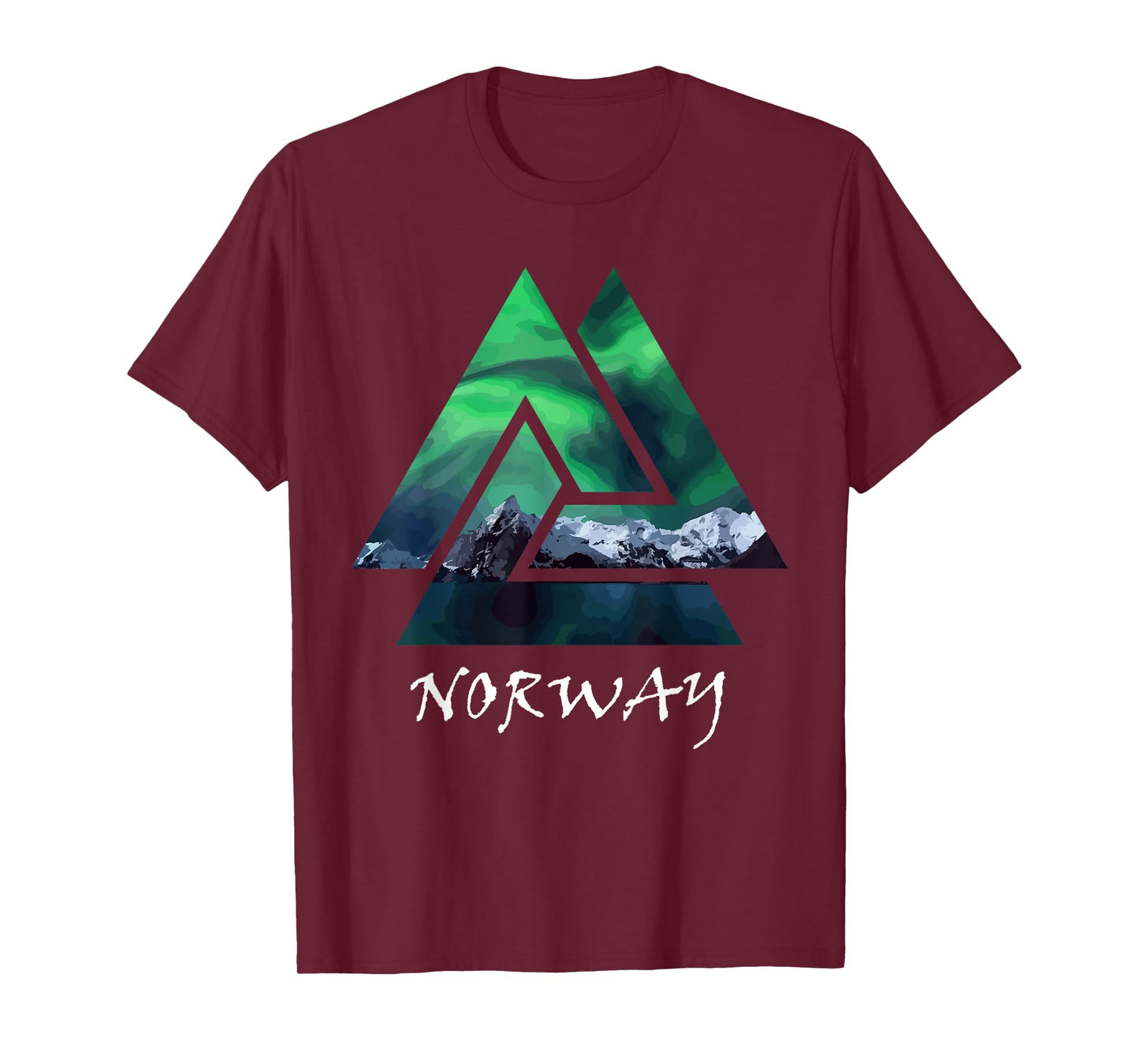 Norway Northern Lights Geometric T-Shirt