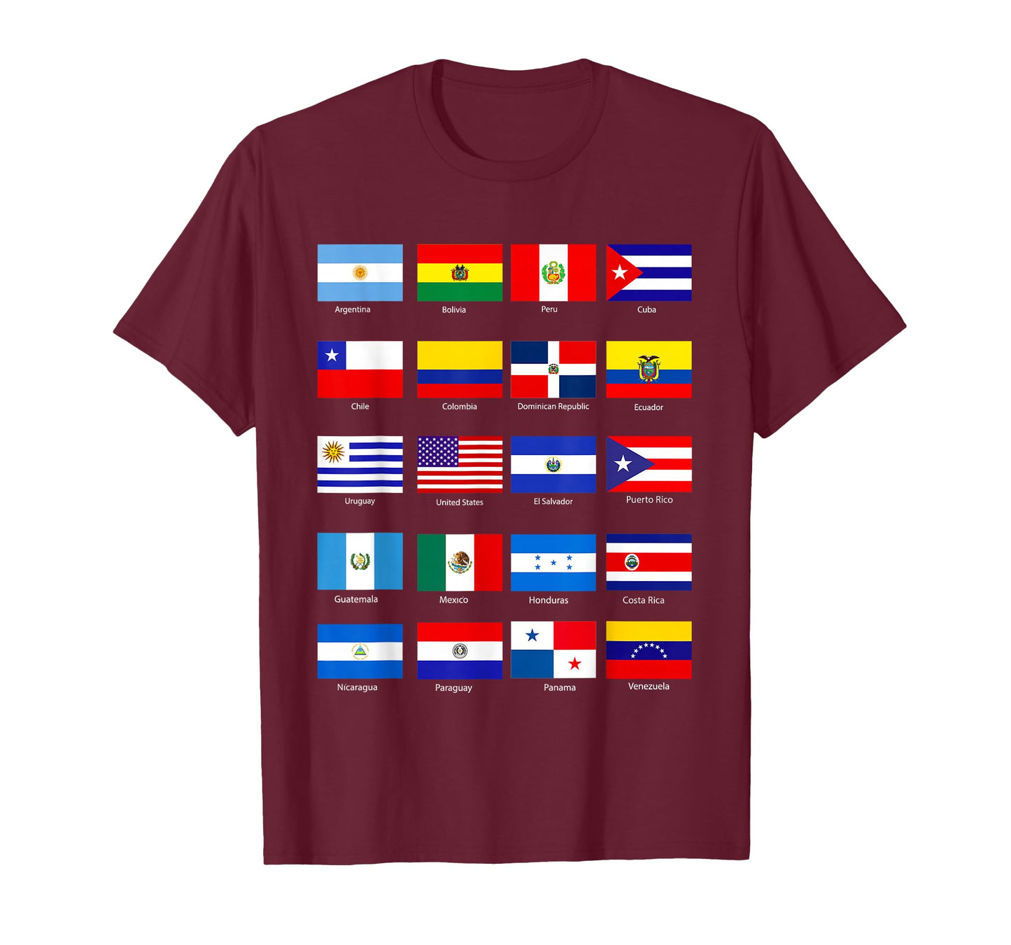 All Latin American Flags Countries Hispanic Heritage Month T-Shirt