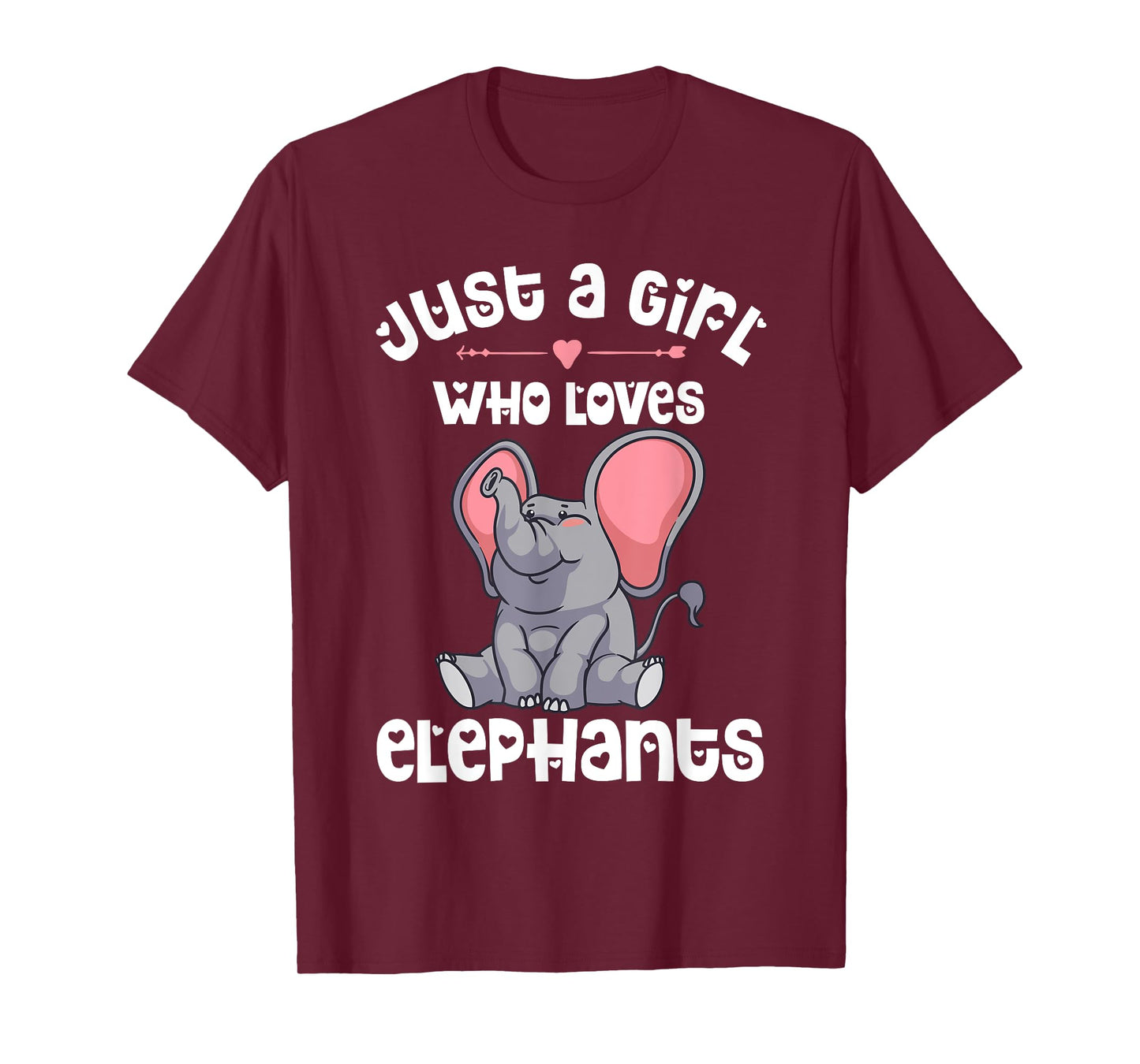Funny Just A Girl Who Loves Elephants Gift For Kids Women T-Shirt
