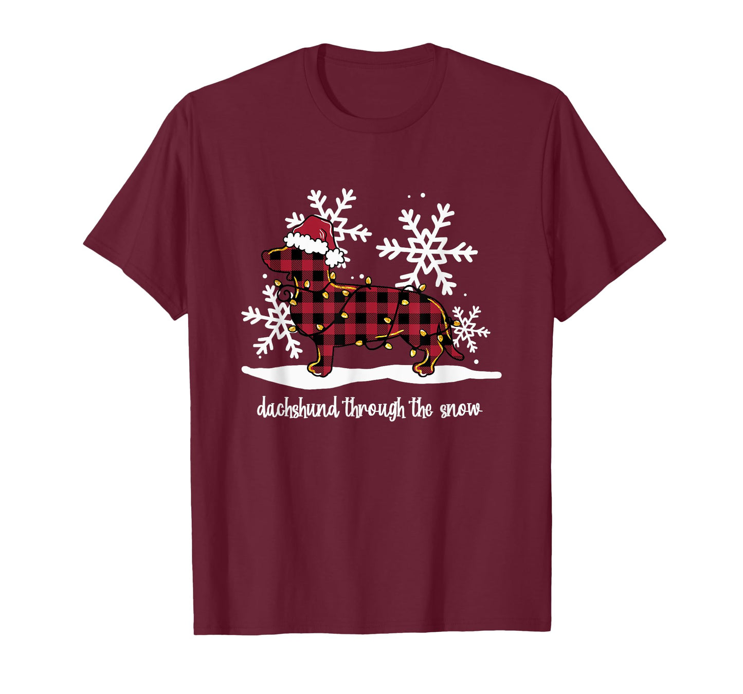 Dachshund Through The White Snow Retro Dachshund Lover Owner T-Shirt