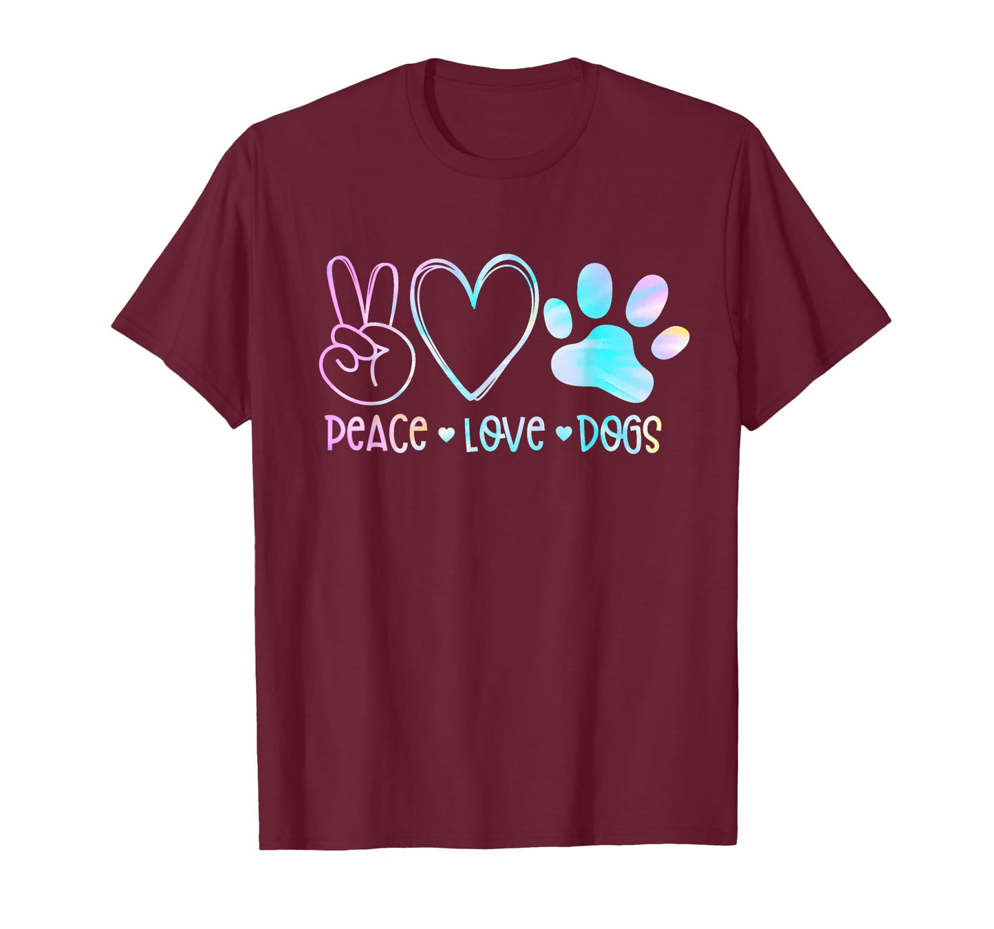 Peace Love Rescue Dog Lover Parent Adopted Tie Dye Pet Owner T-Shirt