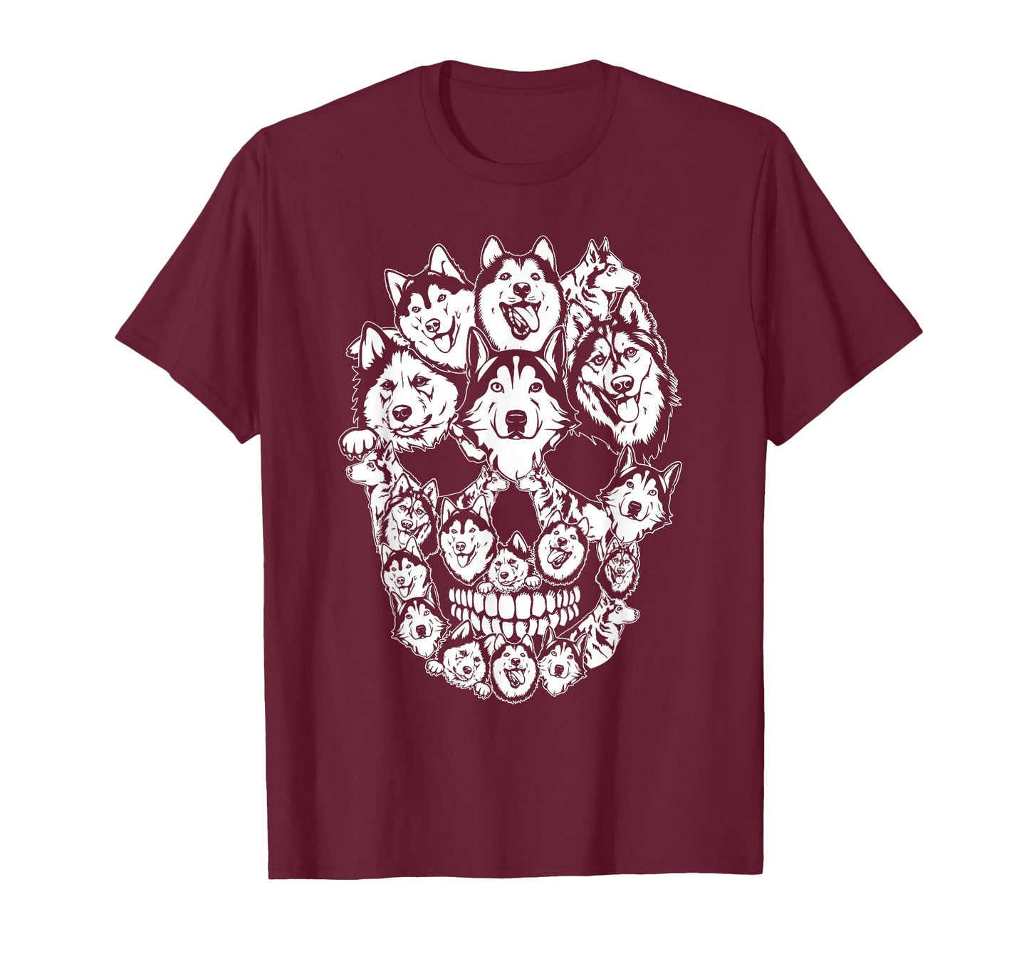 Funny Halloween Costume Skull Siberian Husky Dog Lover Men Women Kids T-Shirt
