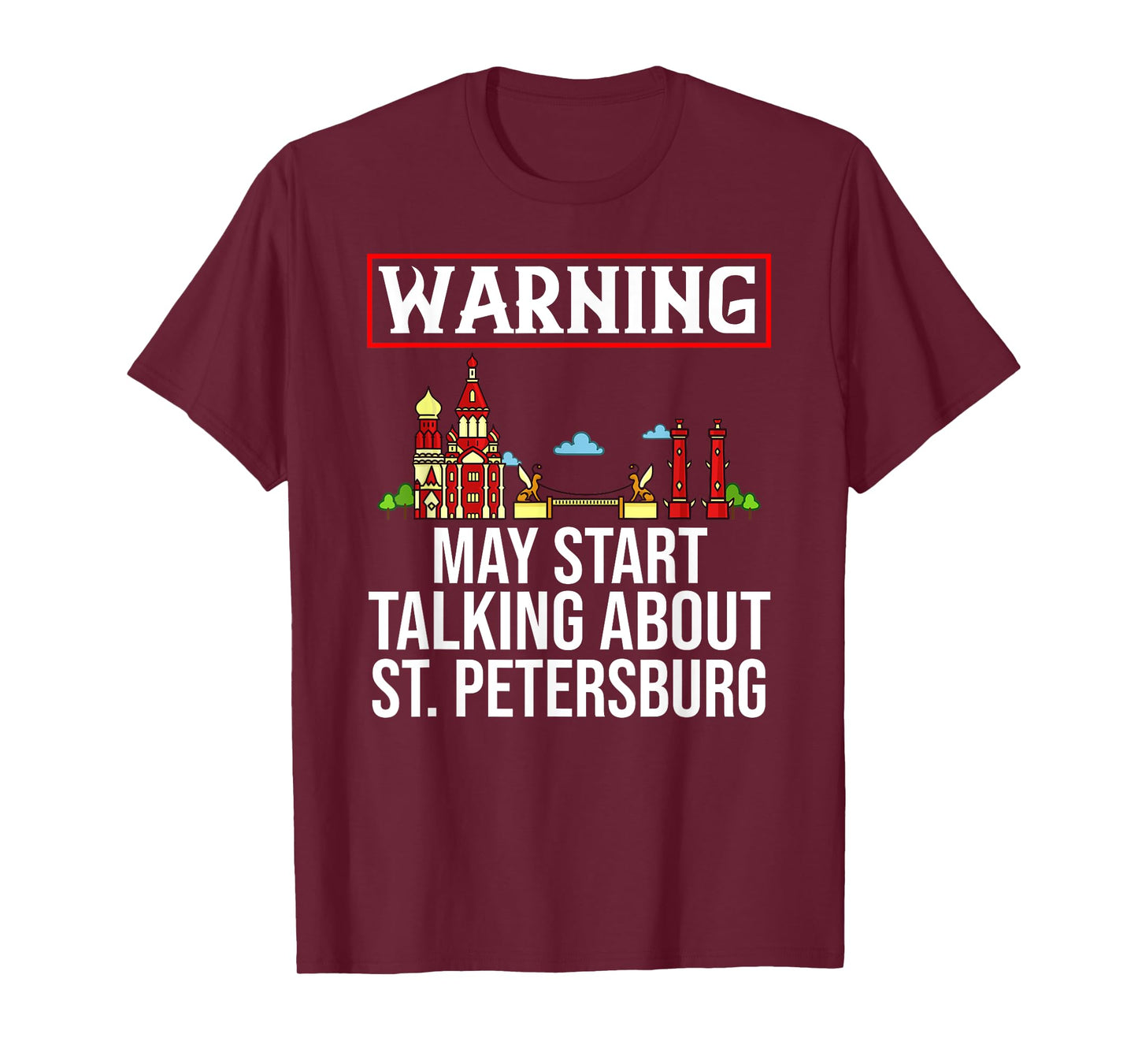 St. Petersburg Russia City Skyline Map Travel T-Shirt