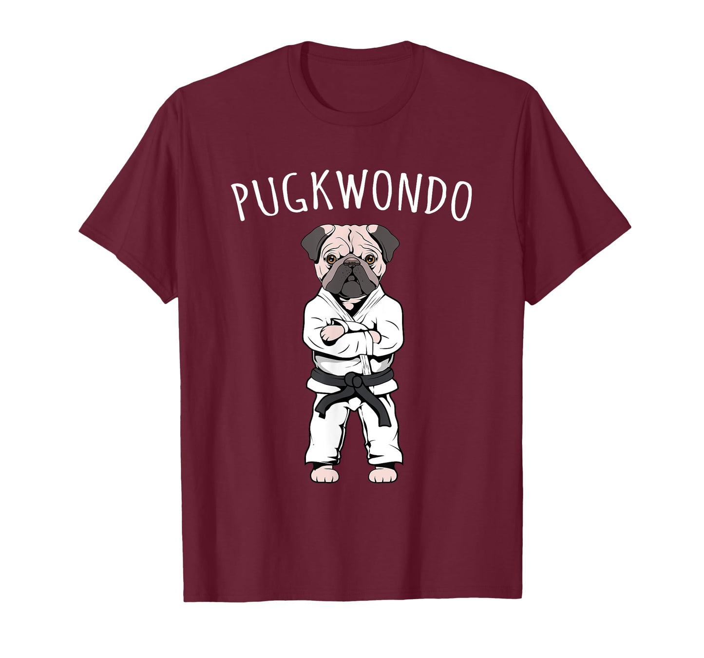 Funny Cute Pug Taekwondo Black Belt Tae Kwon Do Dog Gift T-Shirt