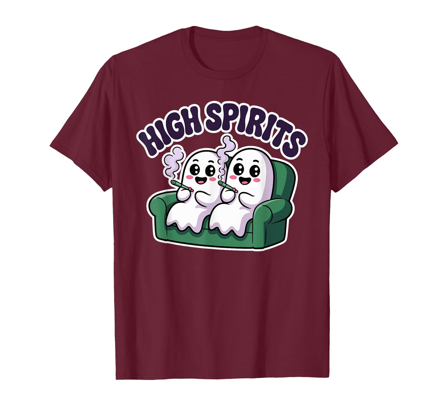 High Spirits Funny Ghost Weed Halloween Humor T-Shirt