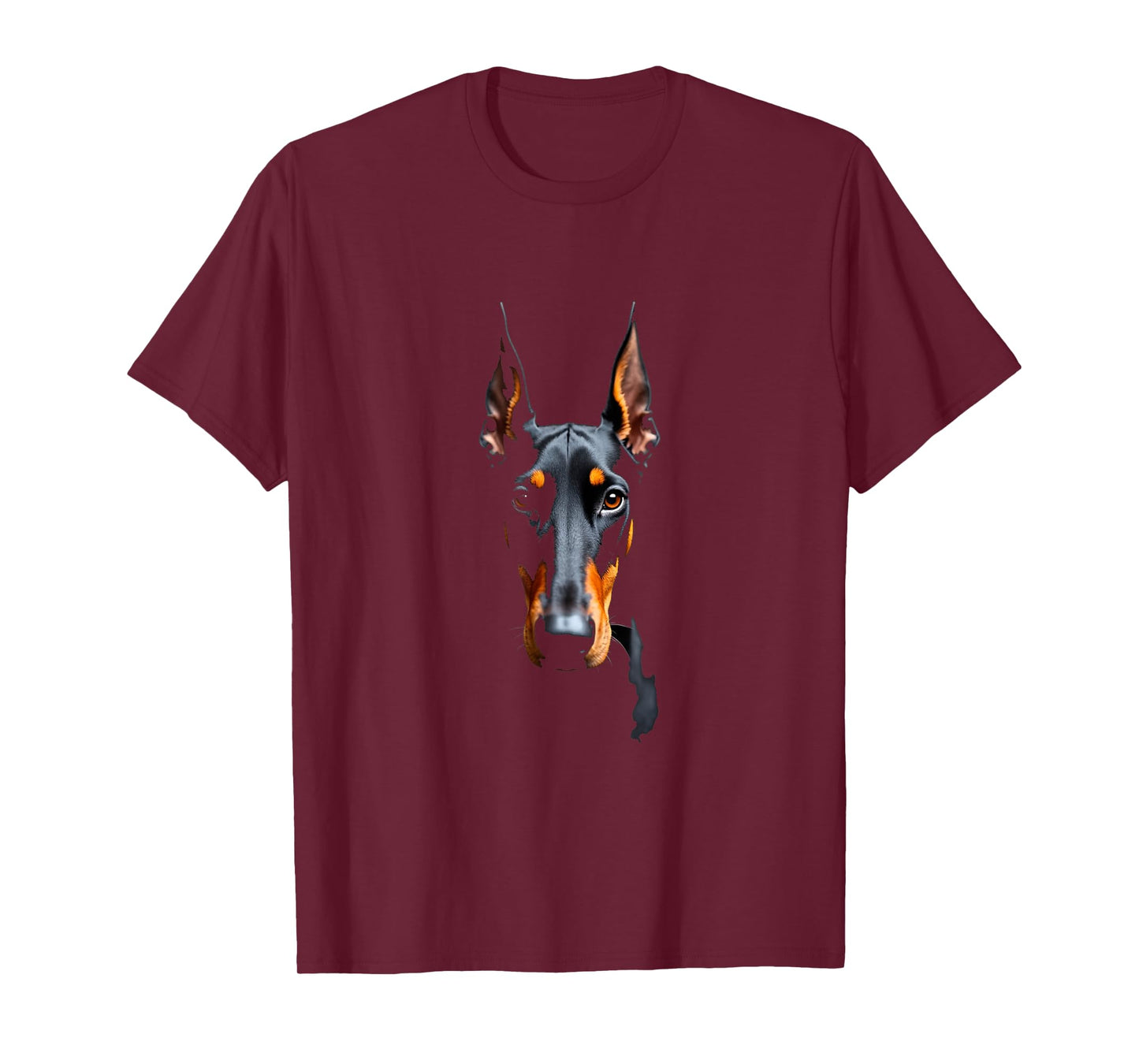 Black Doberman Pinscher Dog Doberman Face T-Shirt