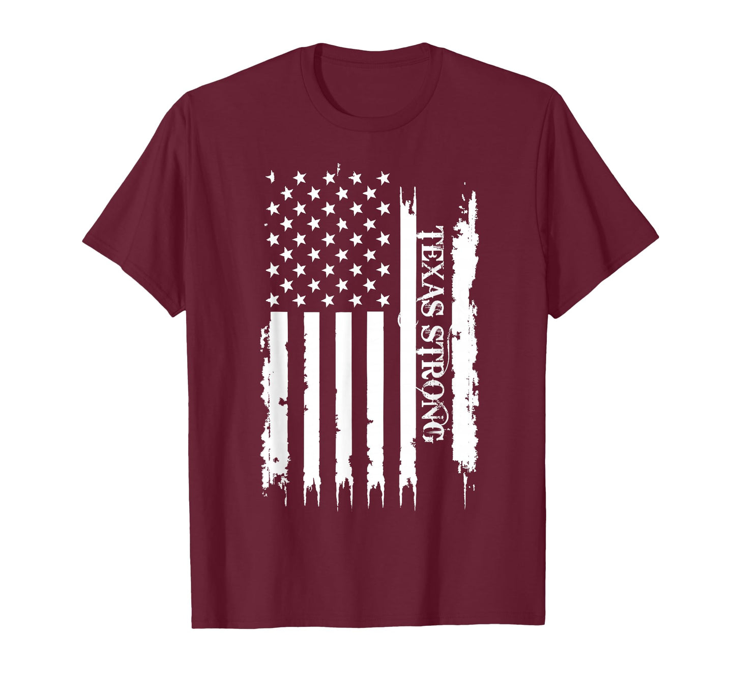 Texas Strong United States Distressed w US Flag T-Shirt