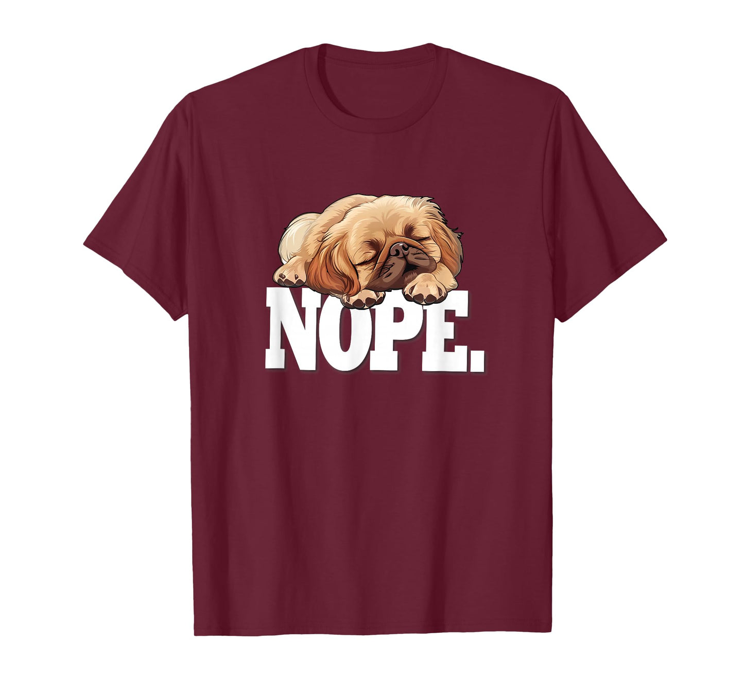 Mens Womens Kids Cute Cartoon Napping NOPE Pekingese Lover T-Shirt