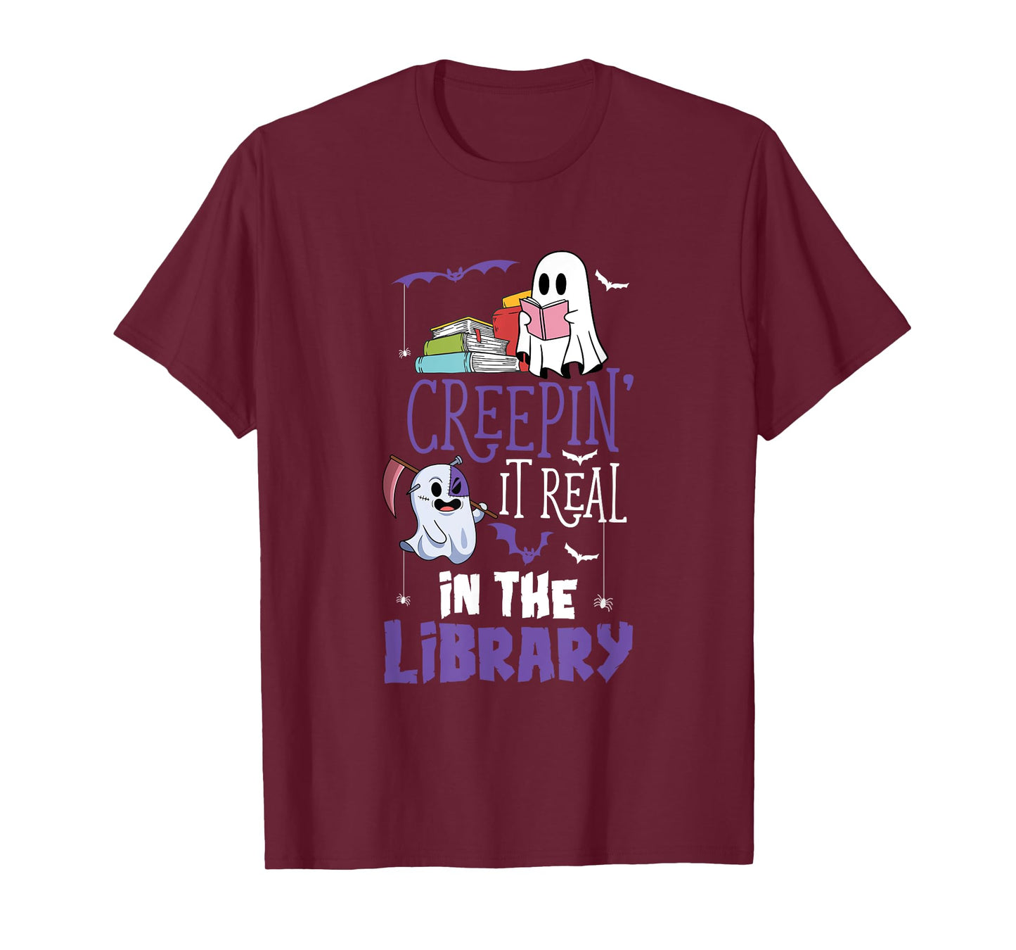 Scary Librarian Reading Teacher Book Lover Halloween Library T-Shirt