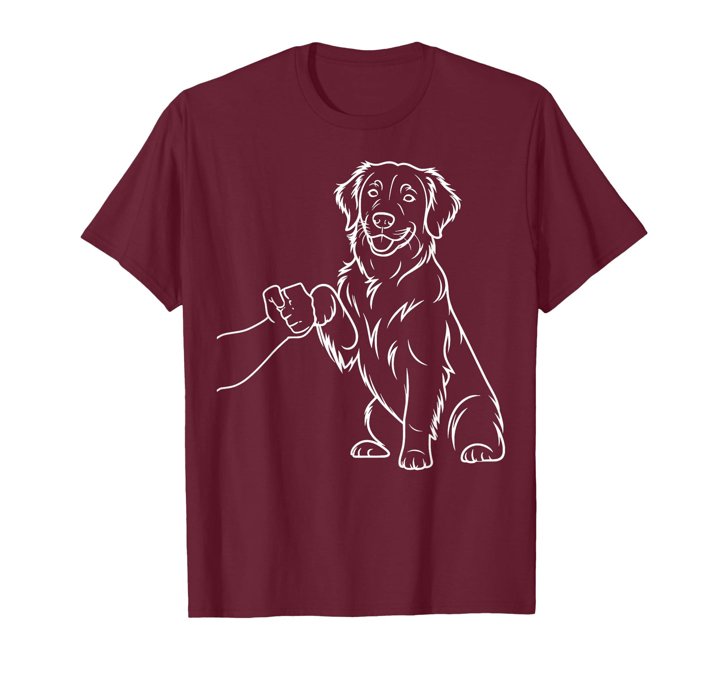 Human and Dog Paw Fist Bump Dog Lover Golden Retriever T-Shirt