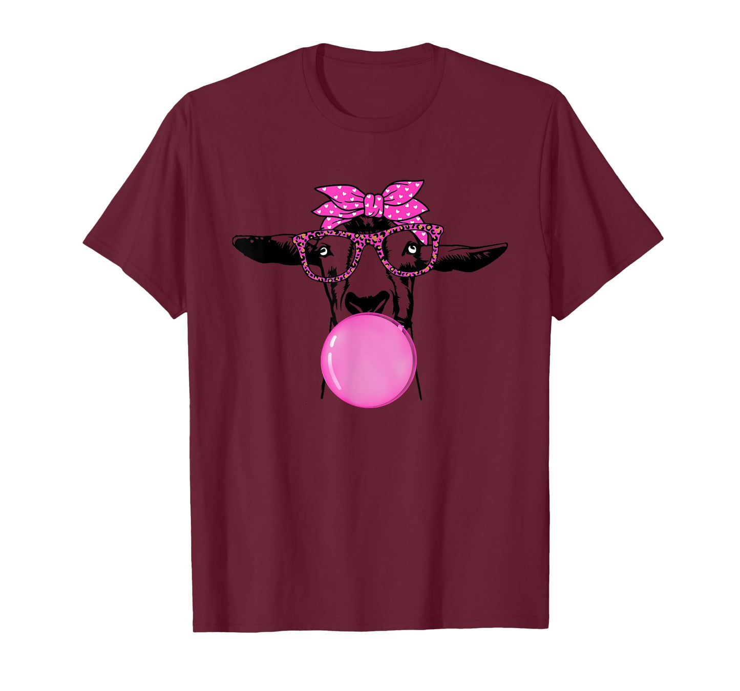 funny goat with bubble gum bandana glasses T-Shirt