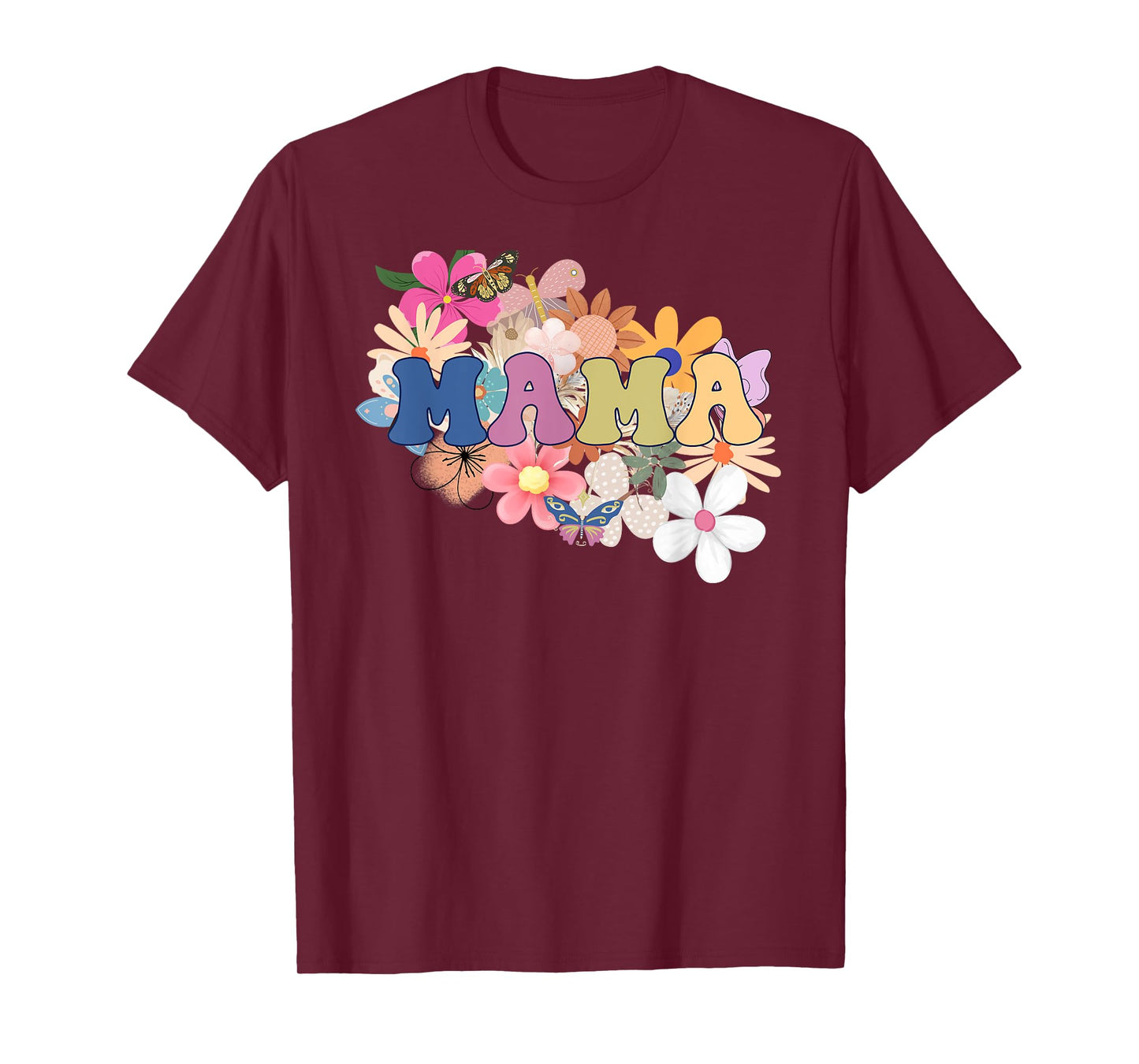 Boho Floral Mama Design with Rustic Wildflower Aesthetic T-Shirt