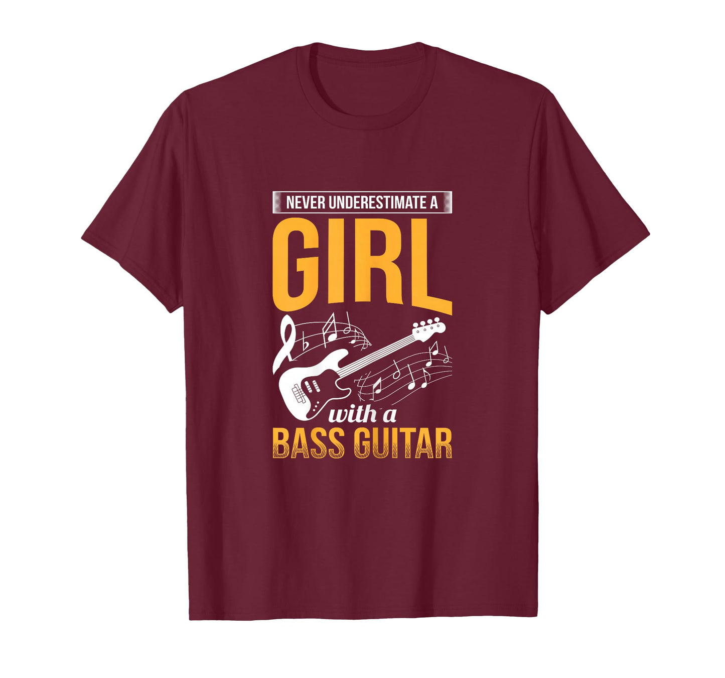 Girl With A Bass Guitar Bassist Musician Bass Player T-Shirt