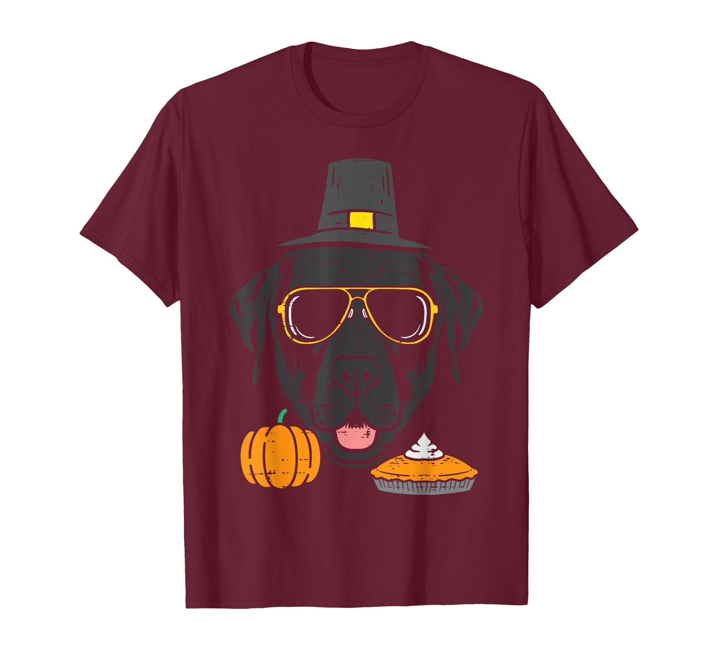 Pilgrim Black Labrador Cute Thanksgiving Dog Men Women Kids T-Shirt